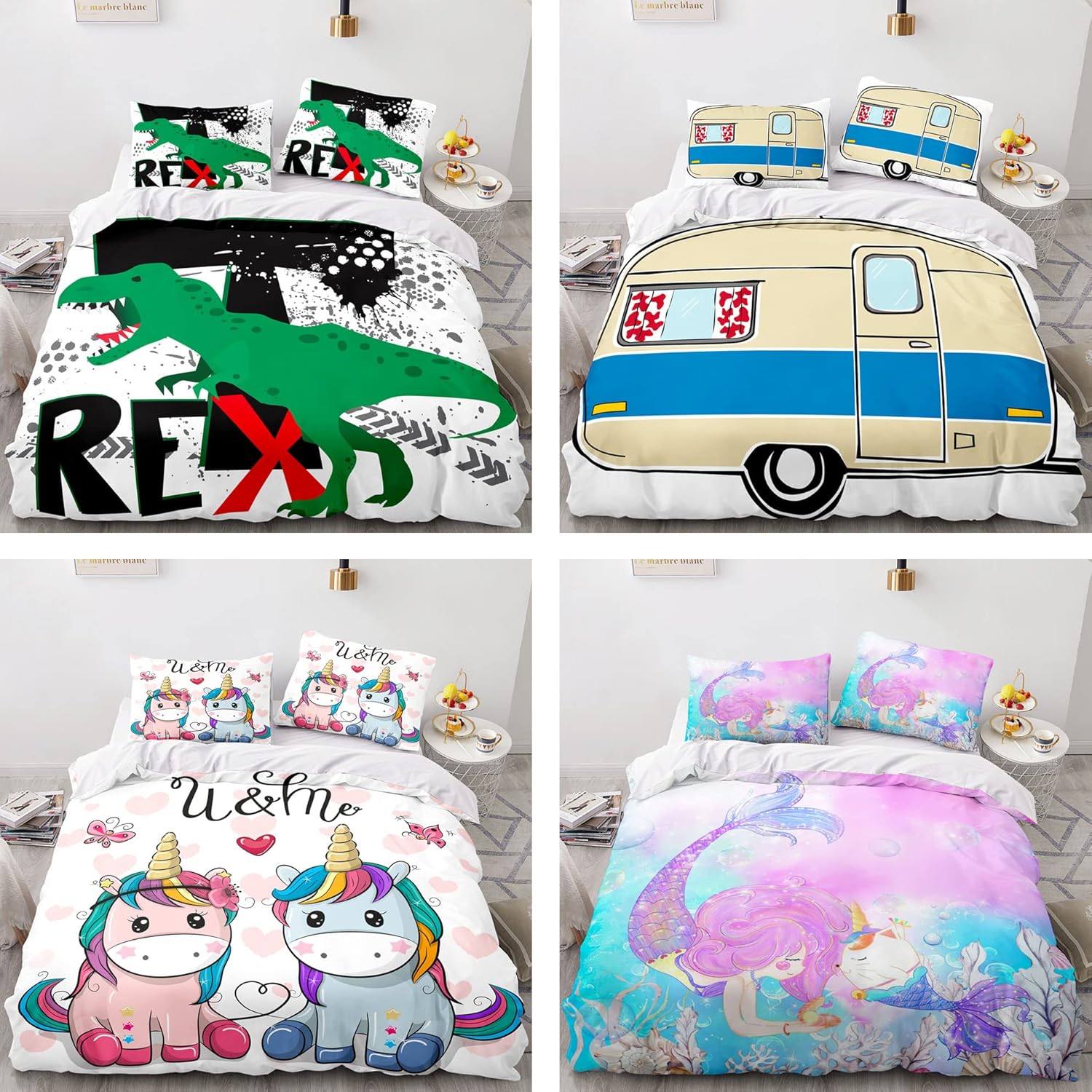 Custom Photo Duvet Cover Set with Zipper Closure 1