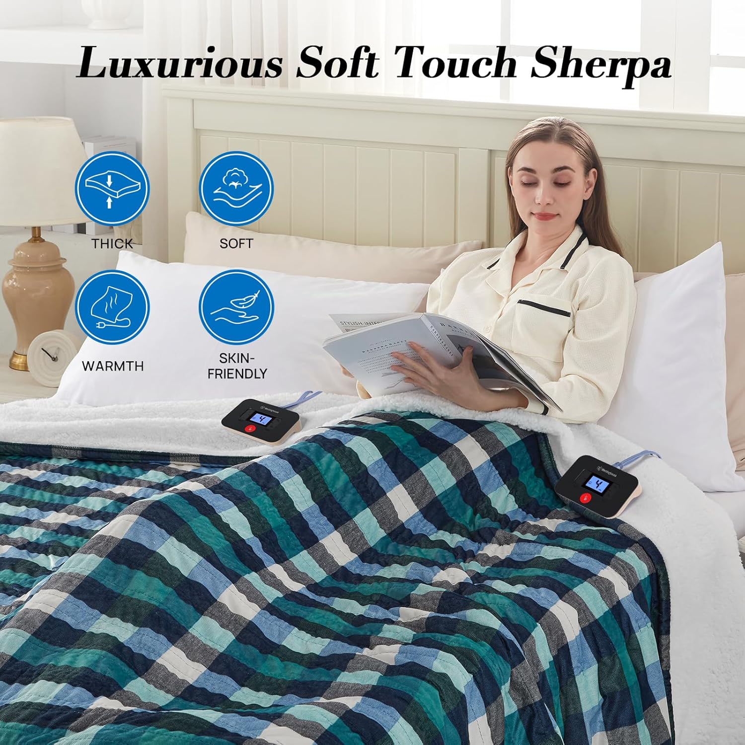 Westinghouse Electric Blanket Queen Size with 10 Heating Levels