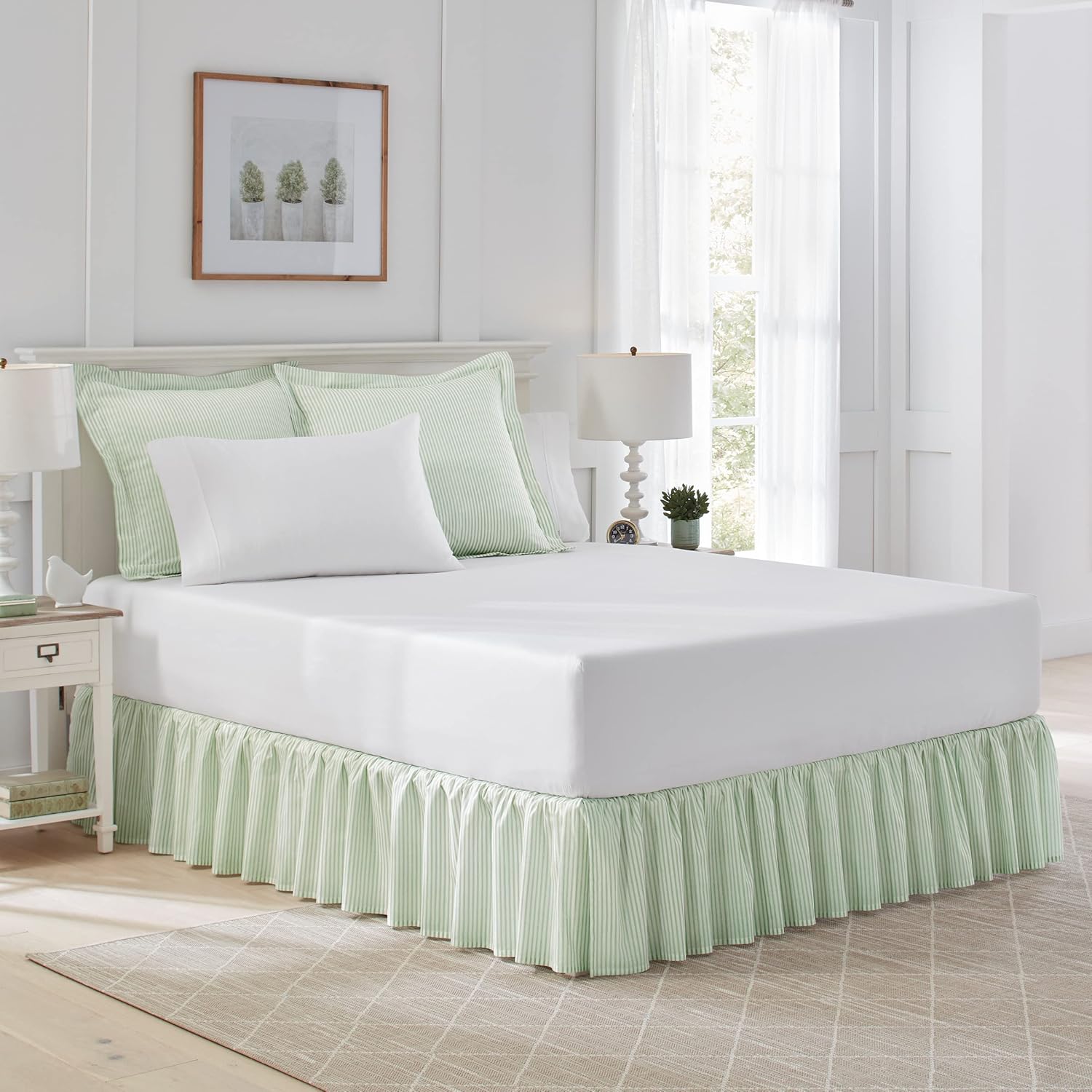 Laura Ashley King Quilt Set with Matching Shams and Bedskirt 1