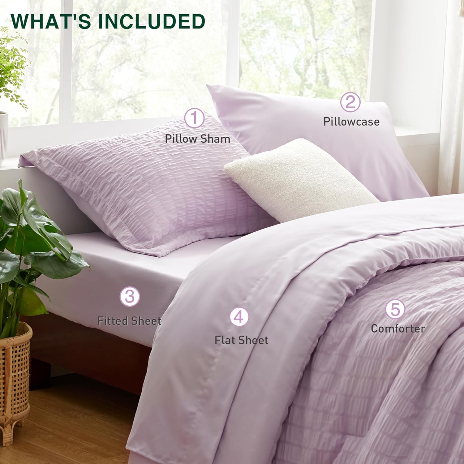 Loves Cabin Seersucker Lavender Comforter Set