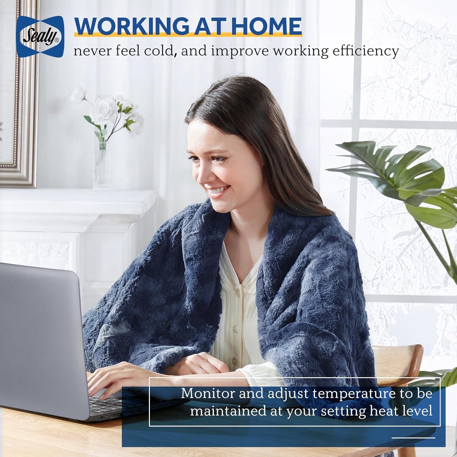 Sealy Electric Blanket Throw with 6 Heat Settings