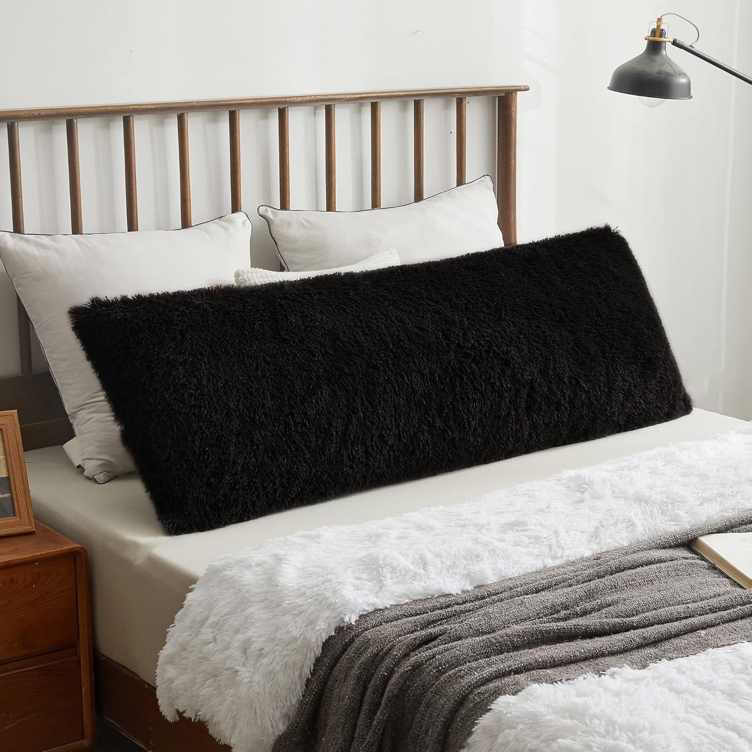 XeGe Faux Fur Body Pillow Cover 20x54