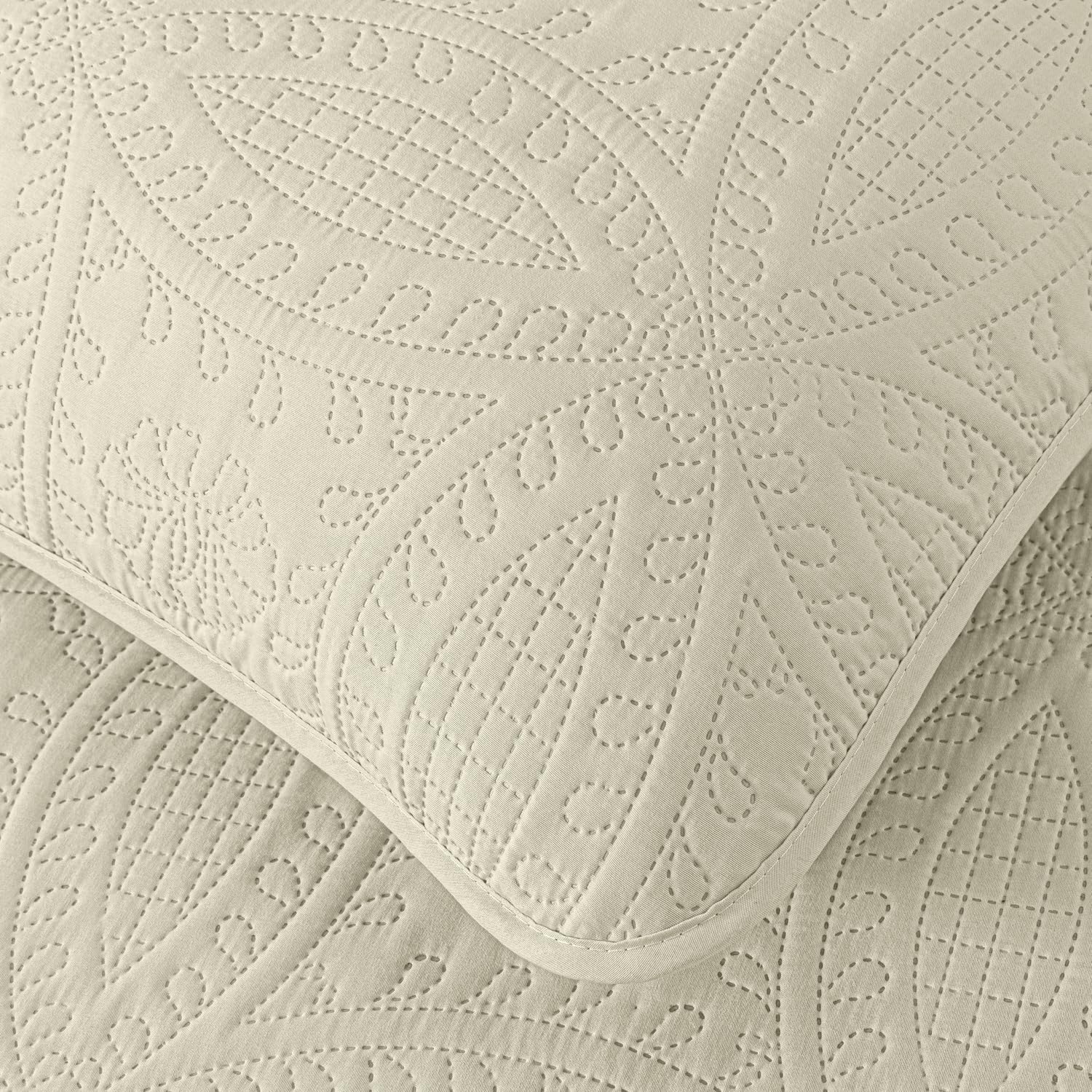 Chezmoi Austin 3-Piece Oversized Bedspread Set King Ivory