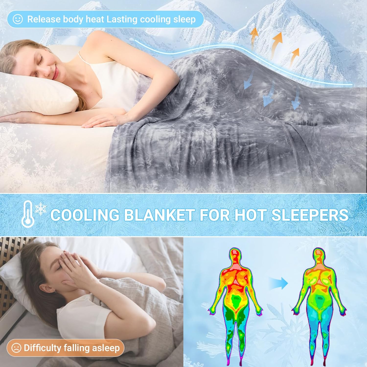 NORD ECO Cooling Blanket Queen Size Tie Dye Grey
