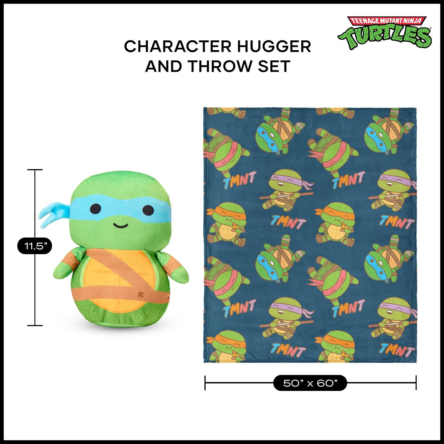 NORTHWEST Teenage Mutant Ninja Turtles Throw and Hugger Set 50 x 60 Inches