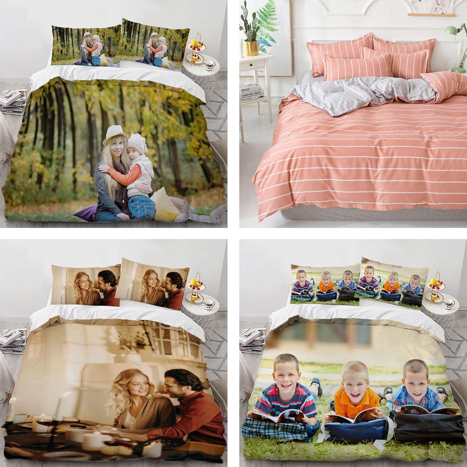 Custom Photo Duvet Cover Set with Zipper Closure 1