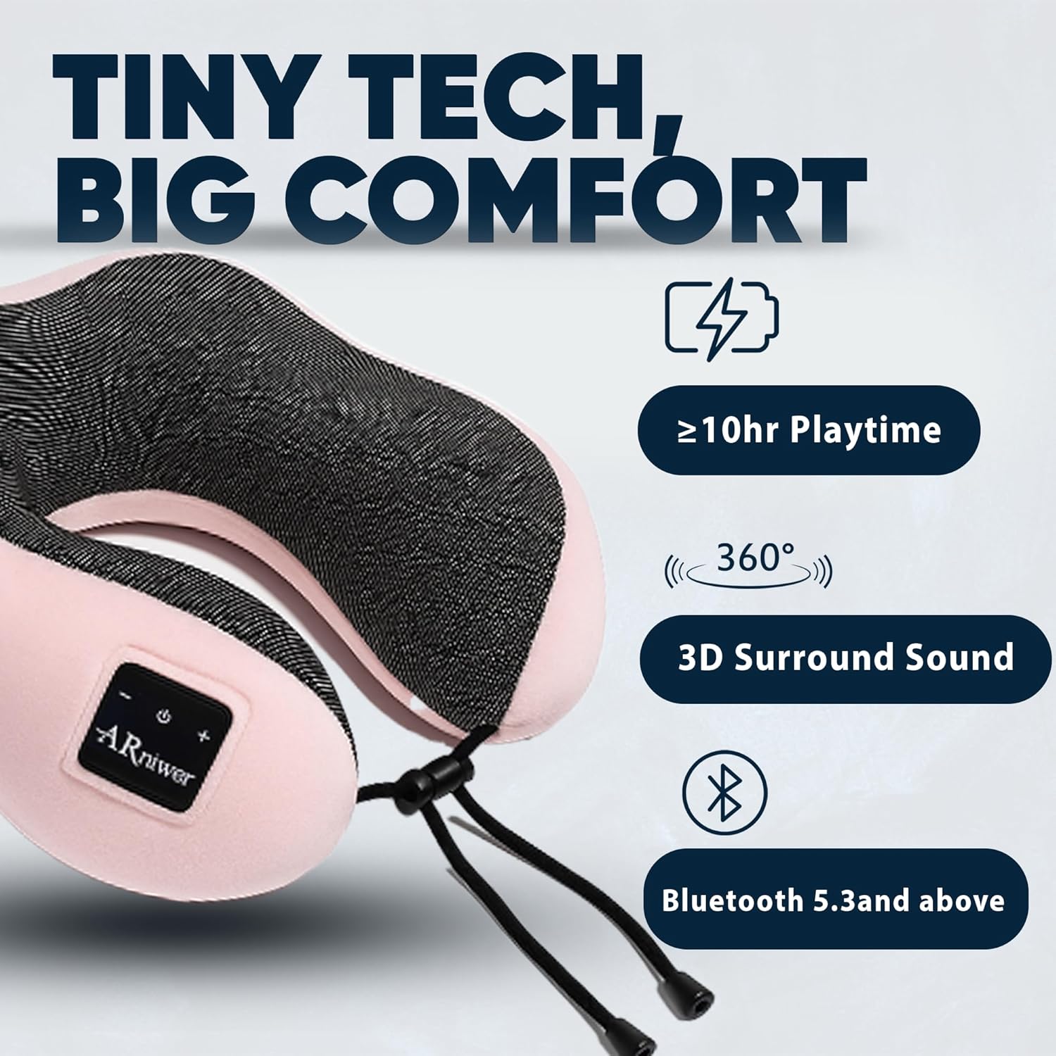 ARniwer Bluetooth Music Neck Pillow with Speakers for Travel and Rest
