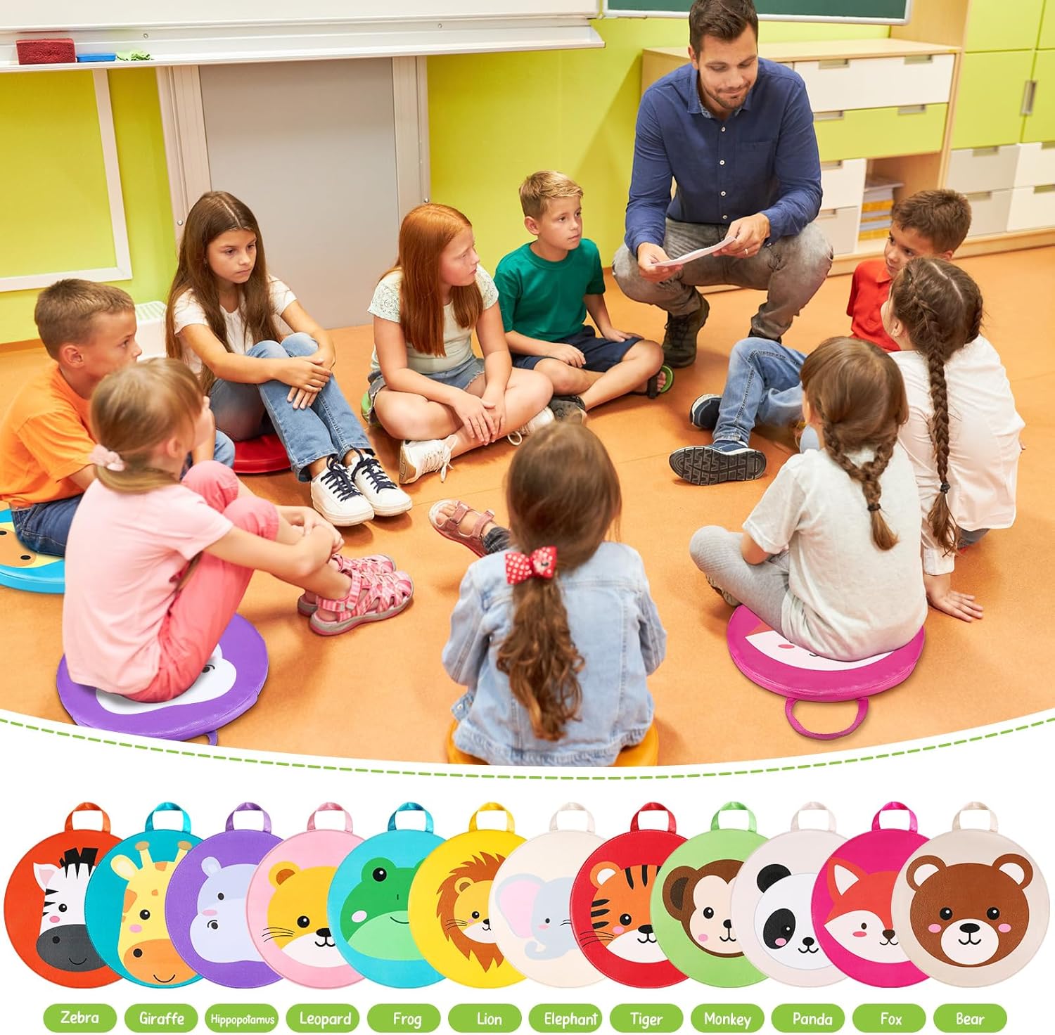 Suzile 12 Pcs Cartoon Floor Cushions with Handle 1