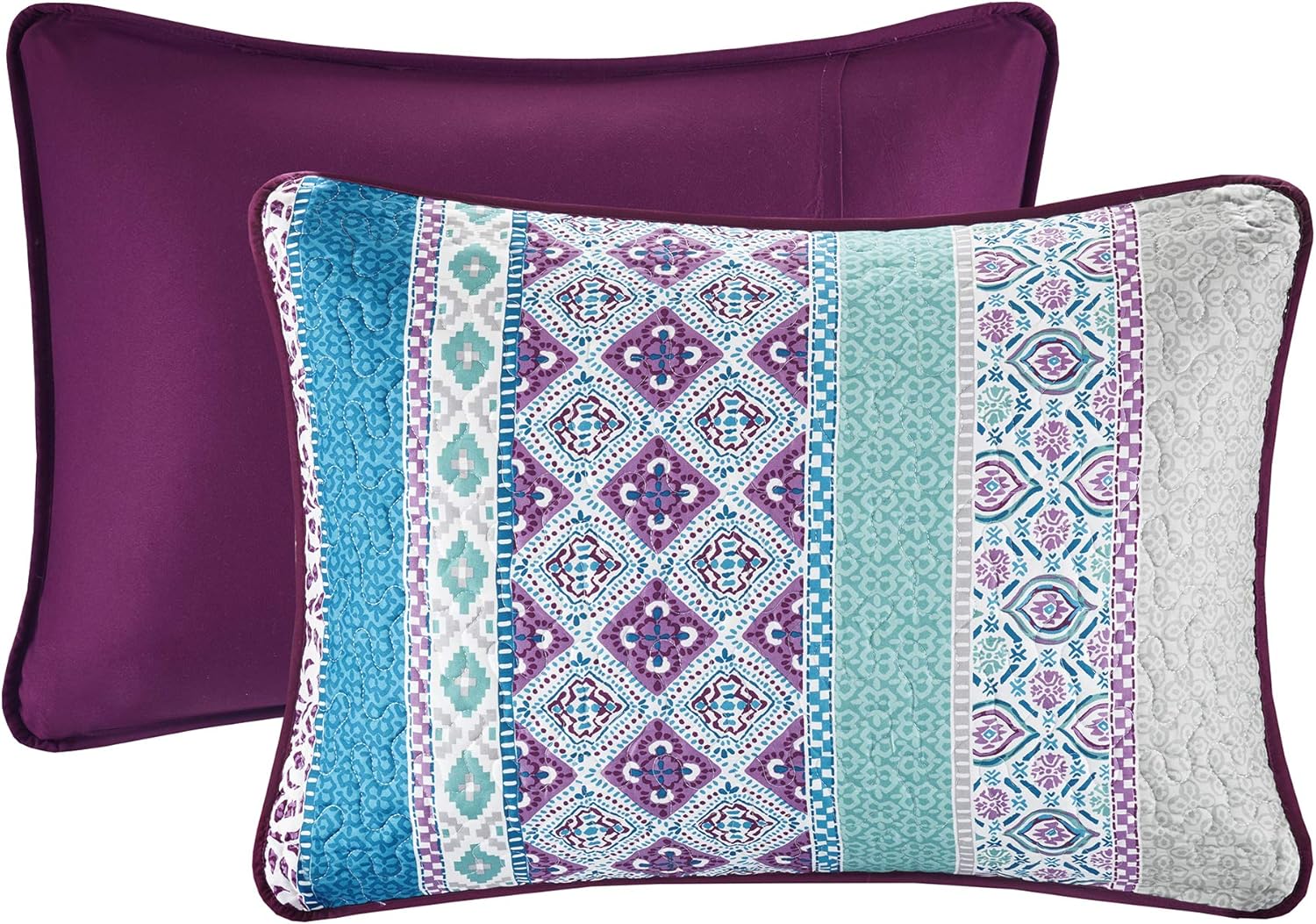 Intelligent Design Joni Cozy Daybed Cover Set - Boho Pattern 6 Piece Purple
