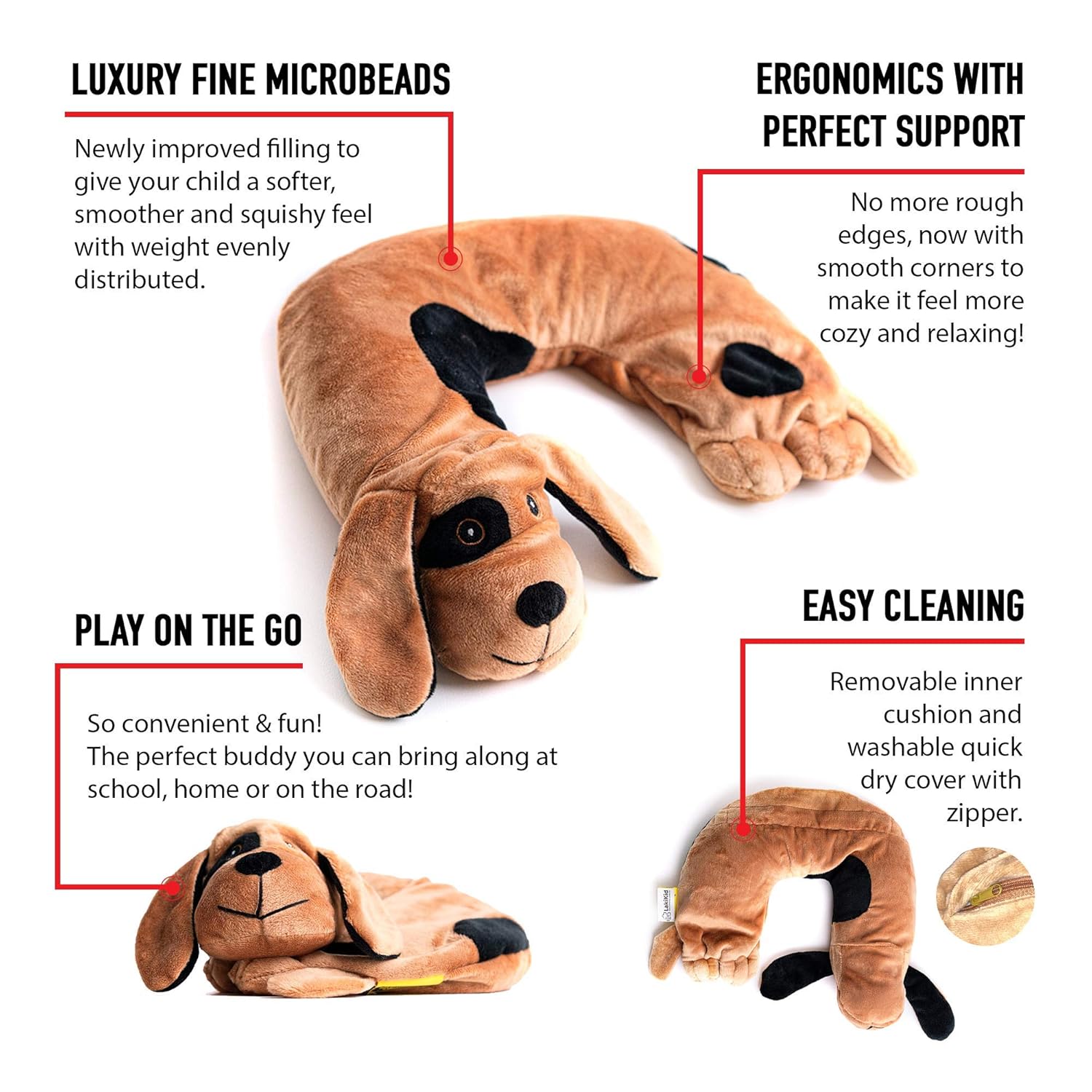 LakiKid Shoulder Wrap for Kids Beagle Travel Pillow