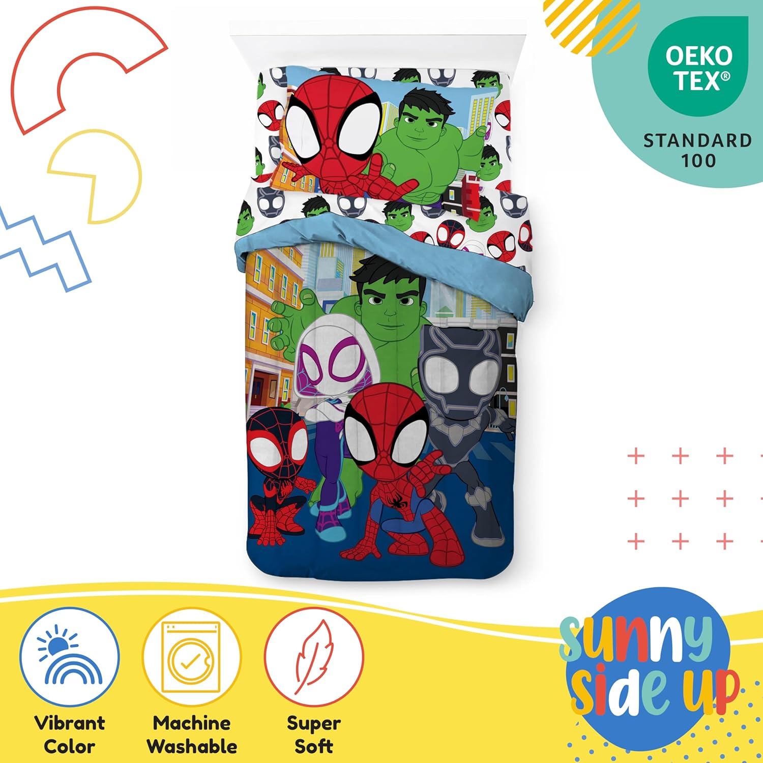 Sunny Side Up Marvel Spidey Comforter Set - 5 Piece Twin Kids Bedding