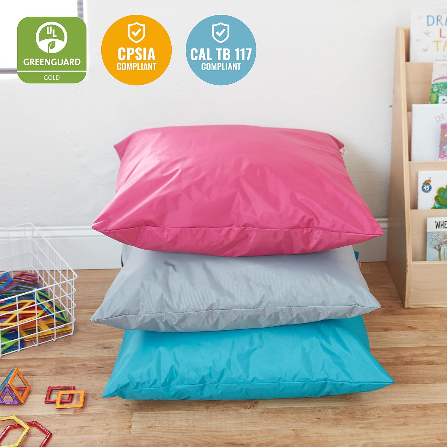 ECR4Kids Jumbo Floor Pillow Turquoise 27in