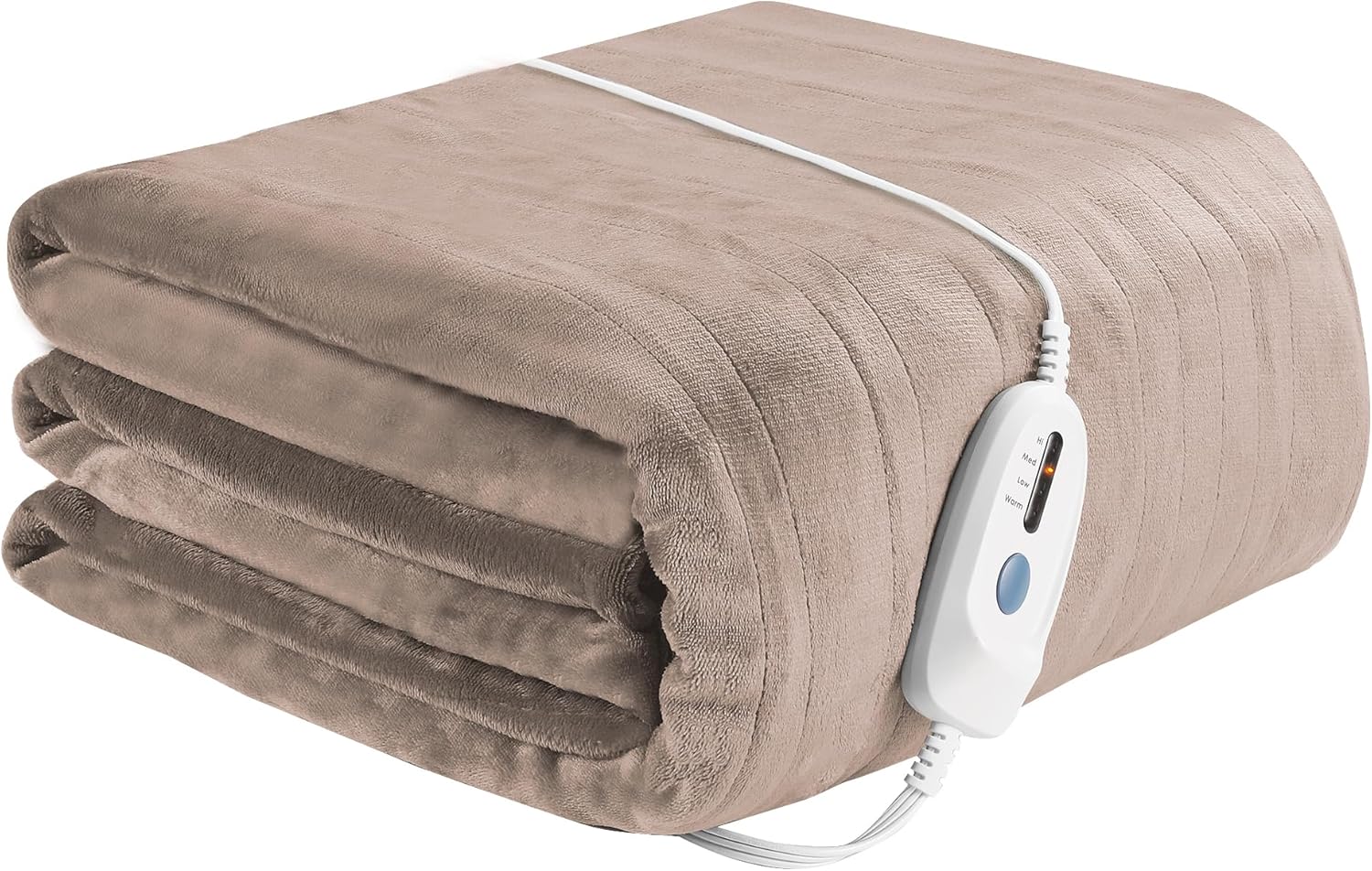 ONDAN Electric Blanket Flannel Weighted 72 x 84 Beige