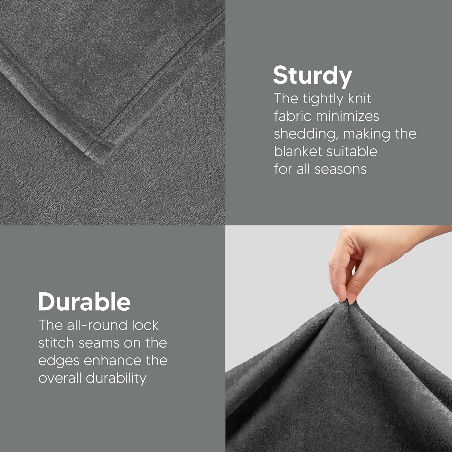 Utopia Bedding Fleece Blanket Twin Grey 300GSM 1
