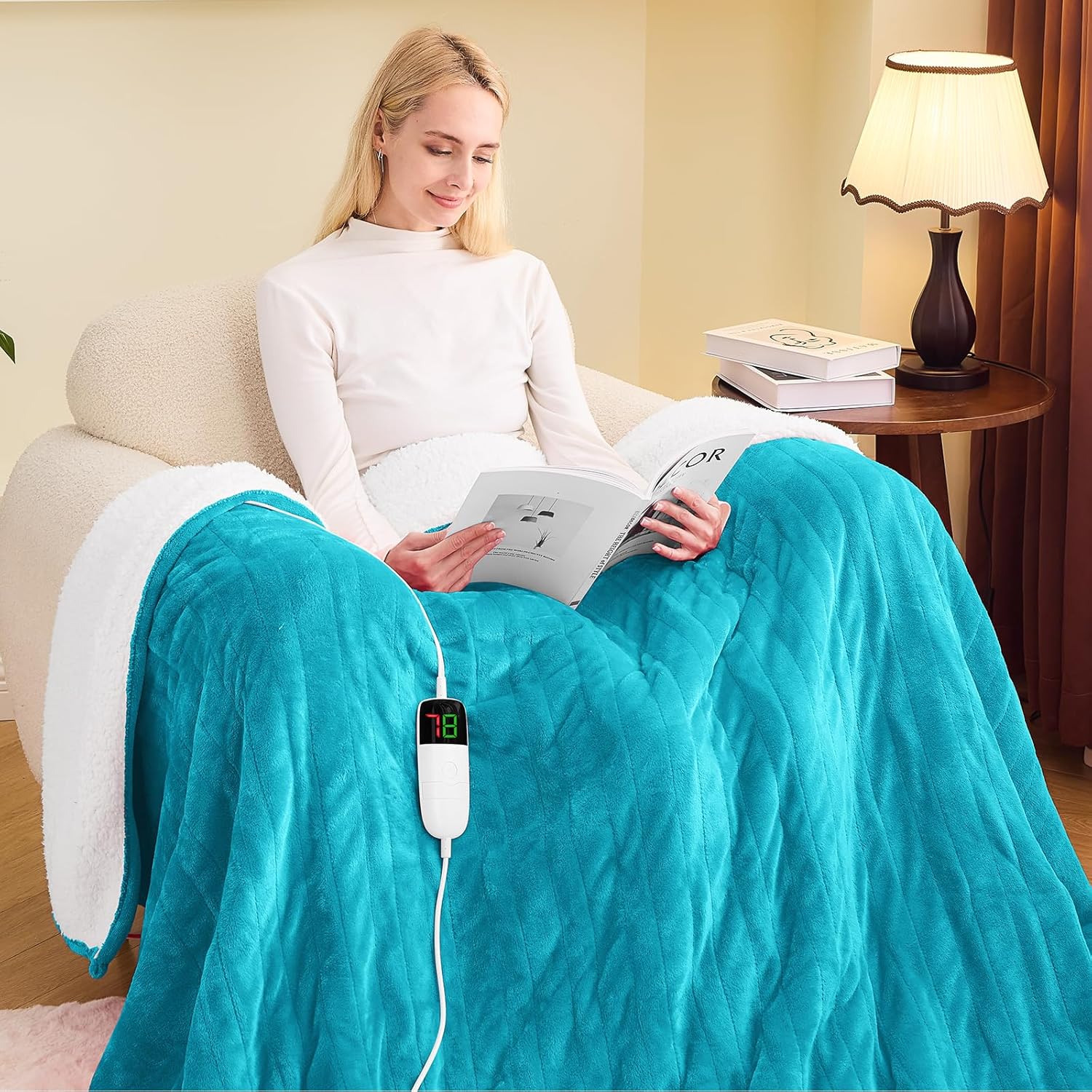 Greenoak Heated Blanket 72x84 10 Level 8 Hour Auto-Off ETL Certified