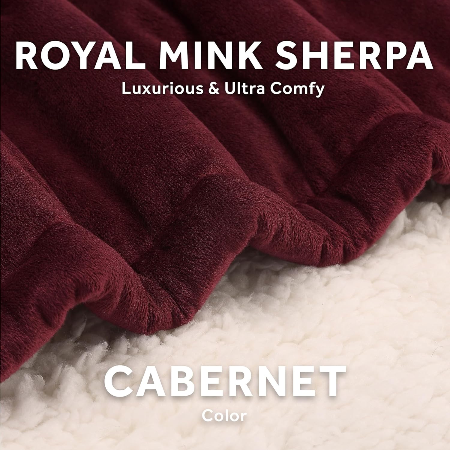 Sunbeam Royal Mink Sherpa Heated Throw 4 Heat Settings
