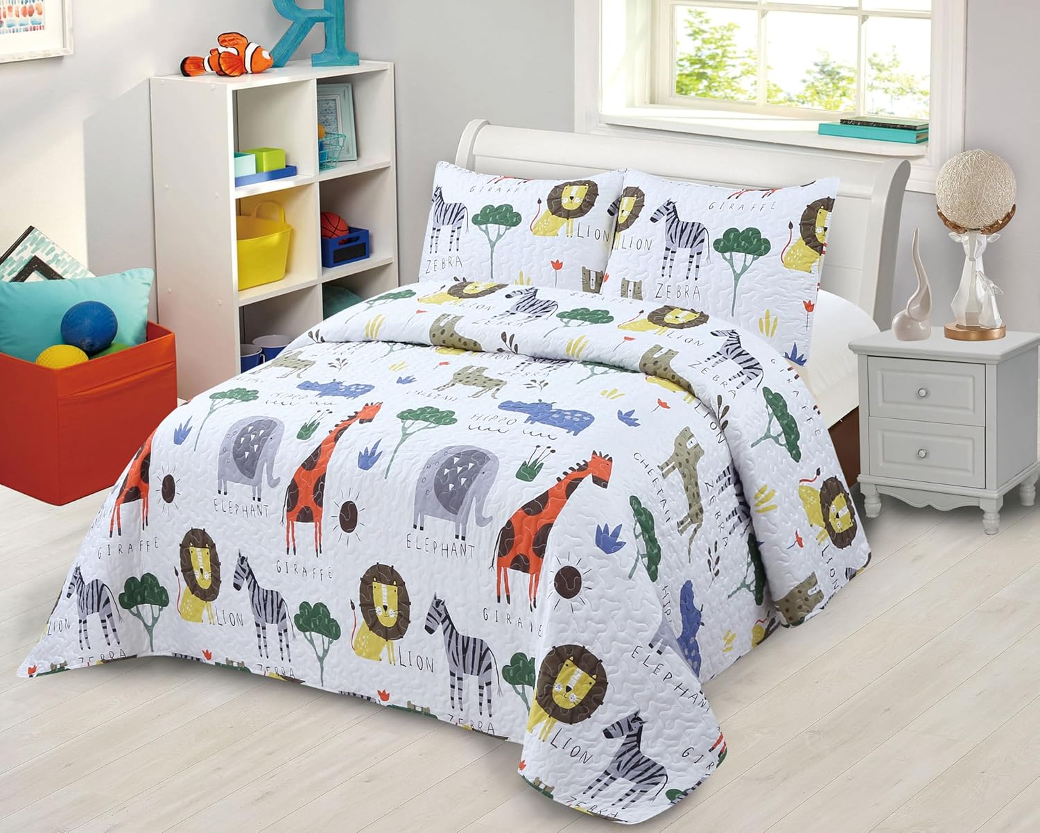 Elegant Home Kids Safari Themed Bedspread Set