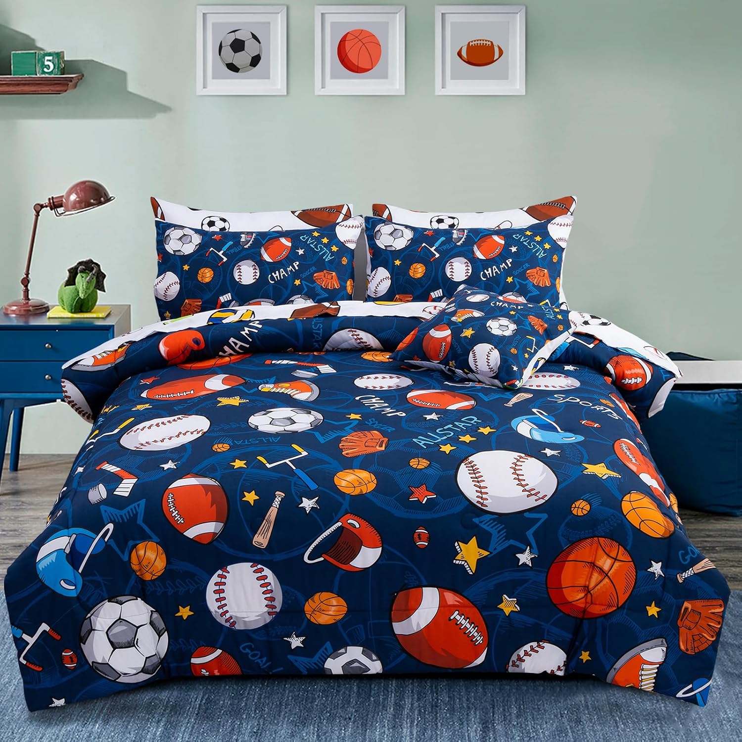 A Nice Night 6Pcs Twin Bed in a Bag Comforter Set