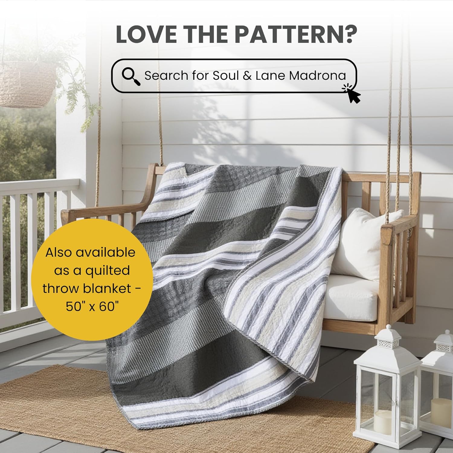 Soul Lane Madrona Quilt Set - Twin Size with 1 Sham