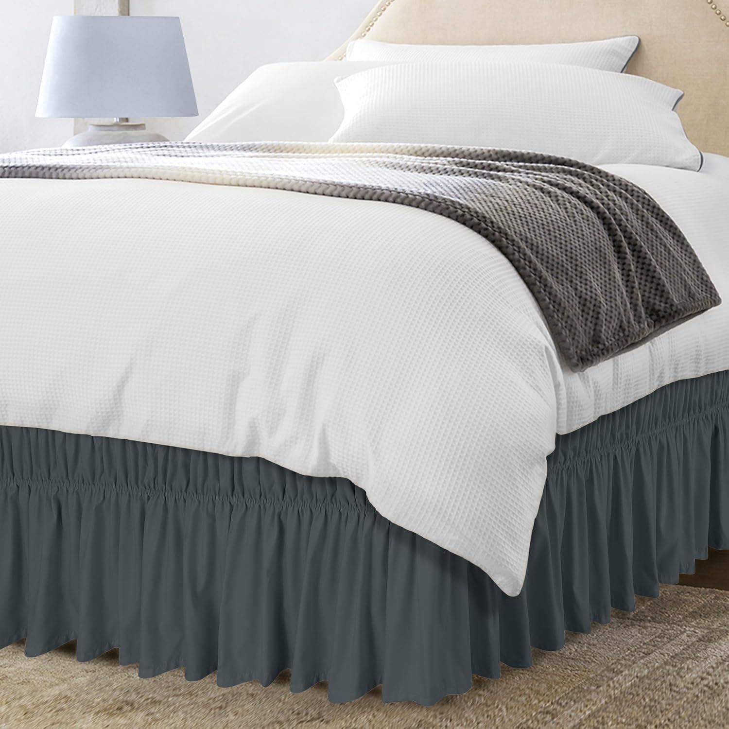 Utopia Bedding Queen Elastic Bed Ruffle with Microfiber Skirt