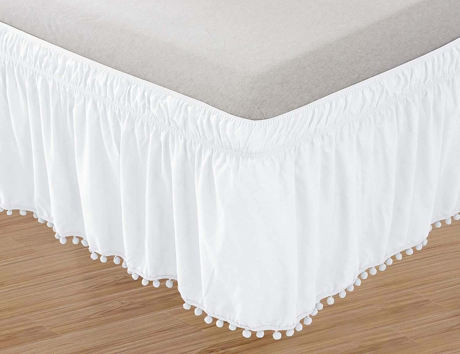 Elegant Comfort 16 Inch Drop Bed Skirt with Fringe Ruffle
