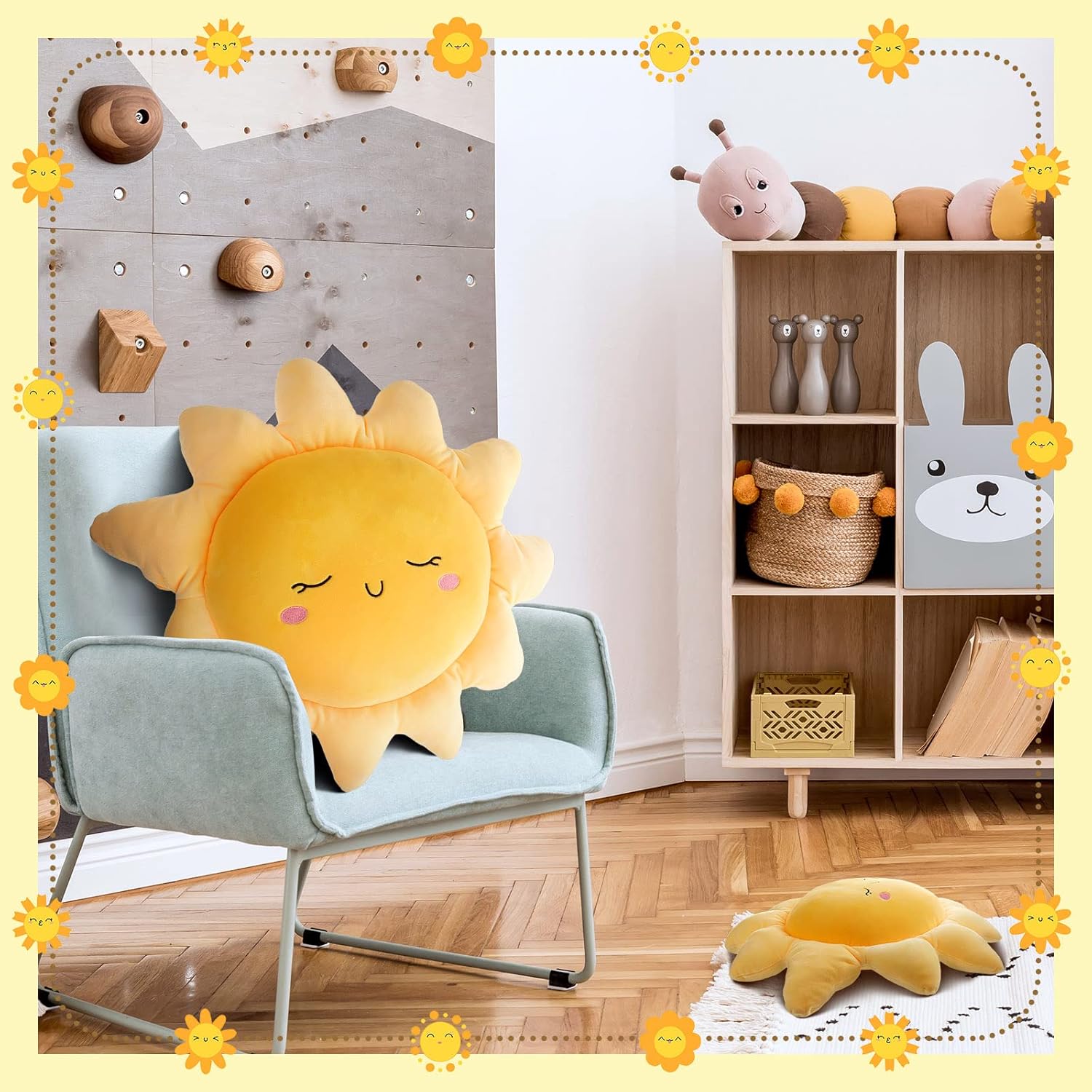 Juexica 2 Pcs Sun Shaped Plush Throw Pillows