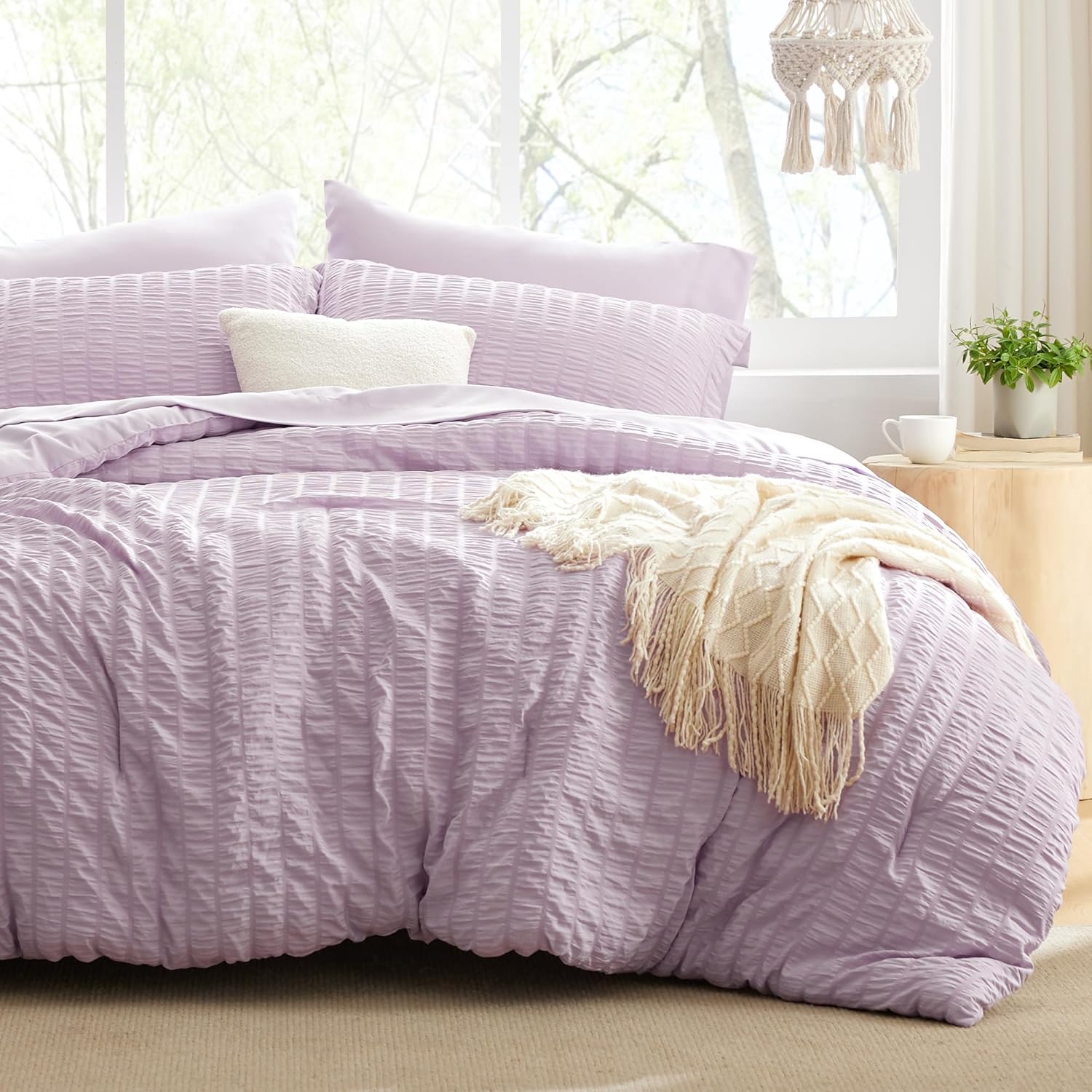 Loves Cabin Seersucker Lavender Comforter Set