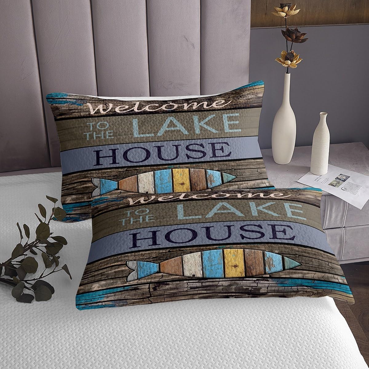 Castle Fairy Lake Theme Bedspread Set Queen Size 1
