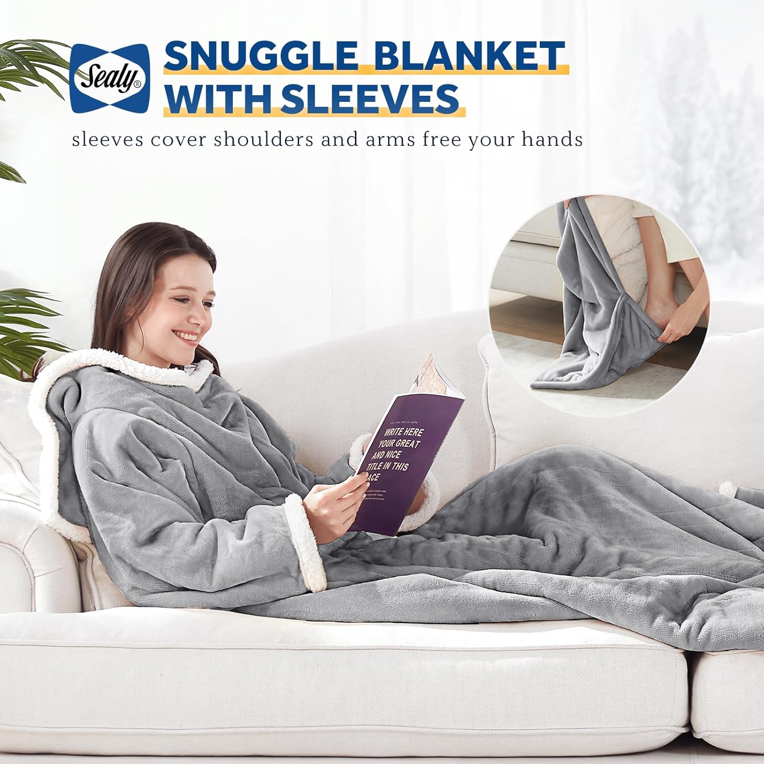 Sealy Wearable Electric Blanket with Foot Pocket and Sleeves 1
