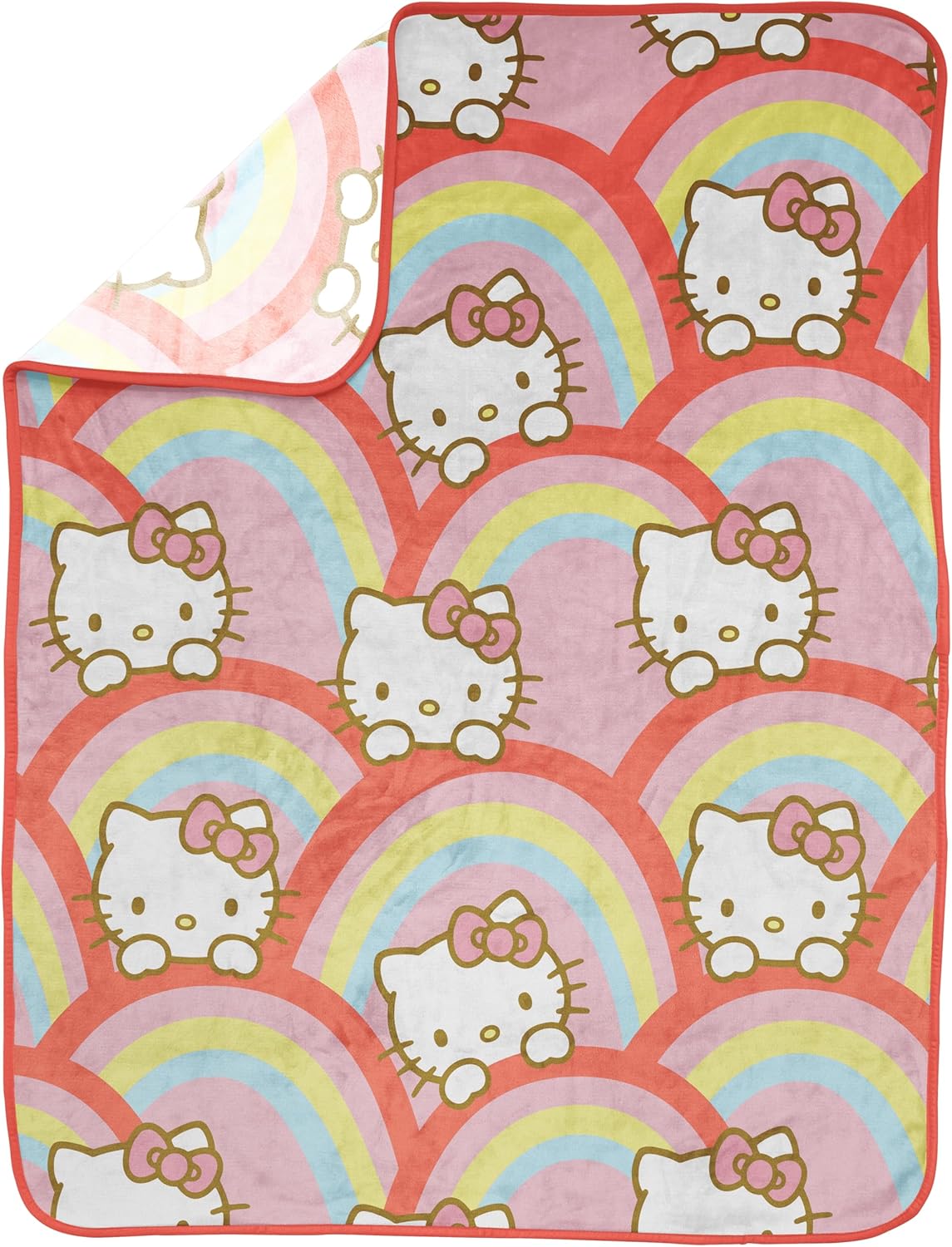 Jay Franco Hello Kitty Rainbow Plush Throw Blanket