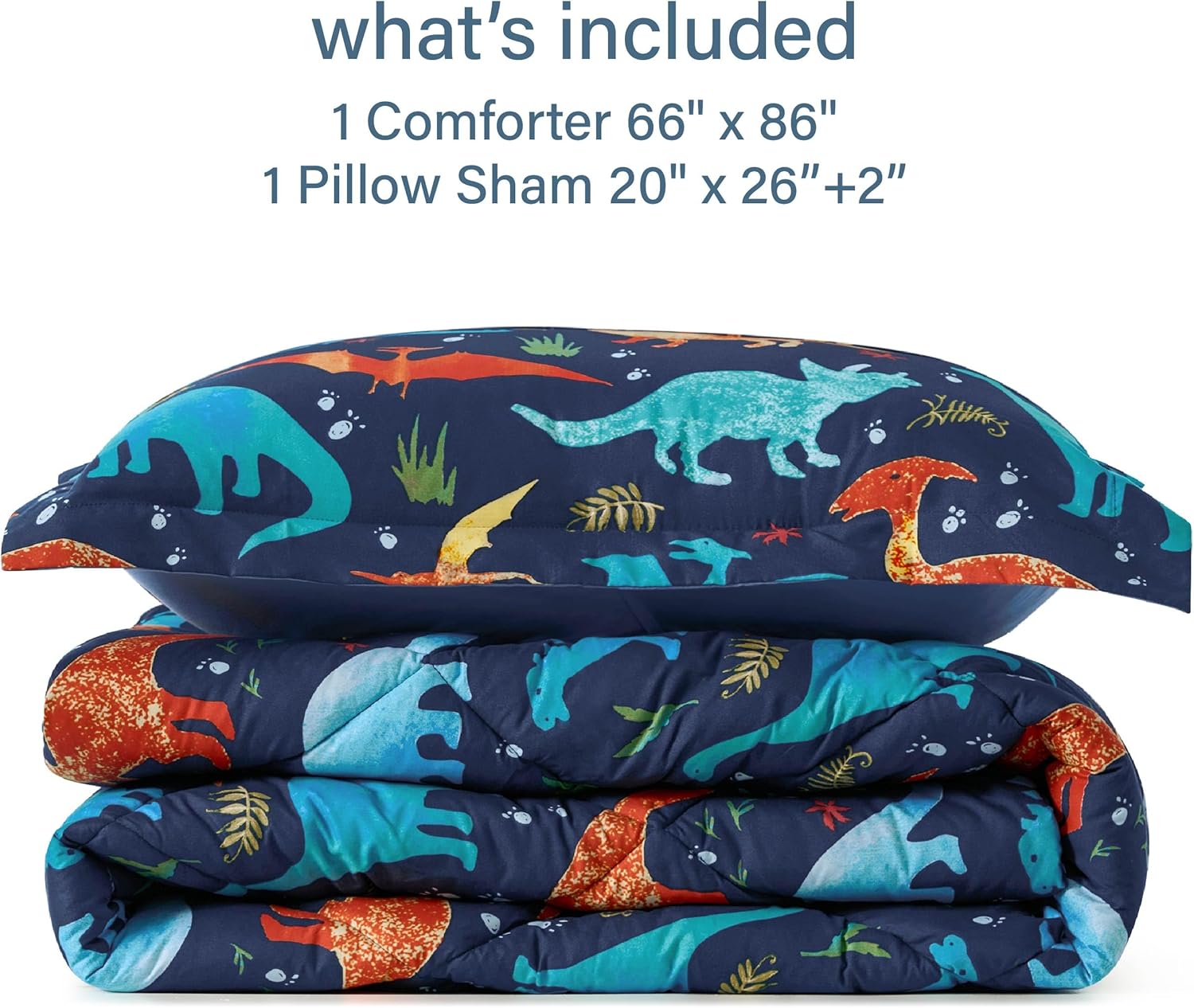 Twin Dinosaur Kids Comforter Set for Boys - 2 Pieces