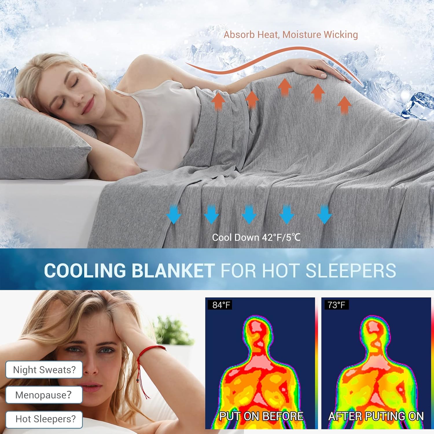 Marchpower Cooling Blanket Queen Size for Hot Sleepers 1