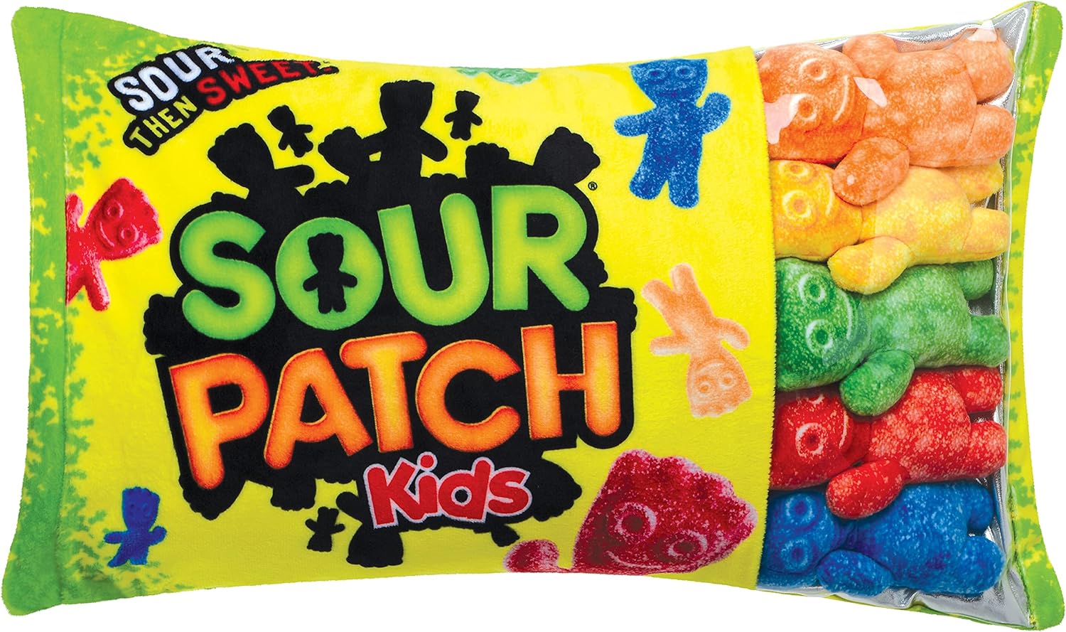 iscream Sour Patch Kids Pillow Set 18x12 with Mini Candies