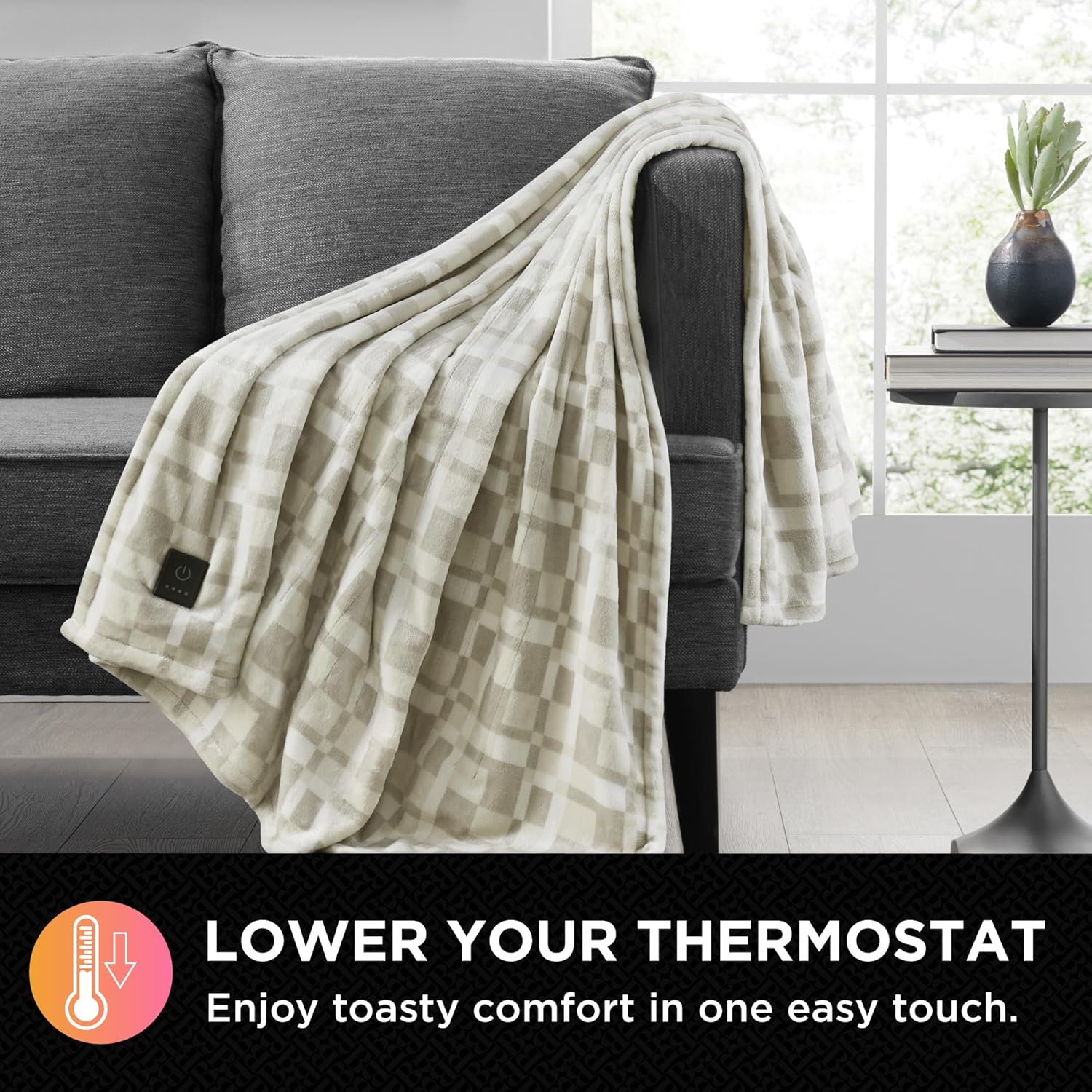 Brookstone Heated Throw Blanket - 4 Heat Settings 1