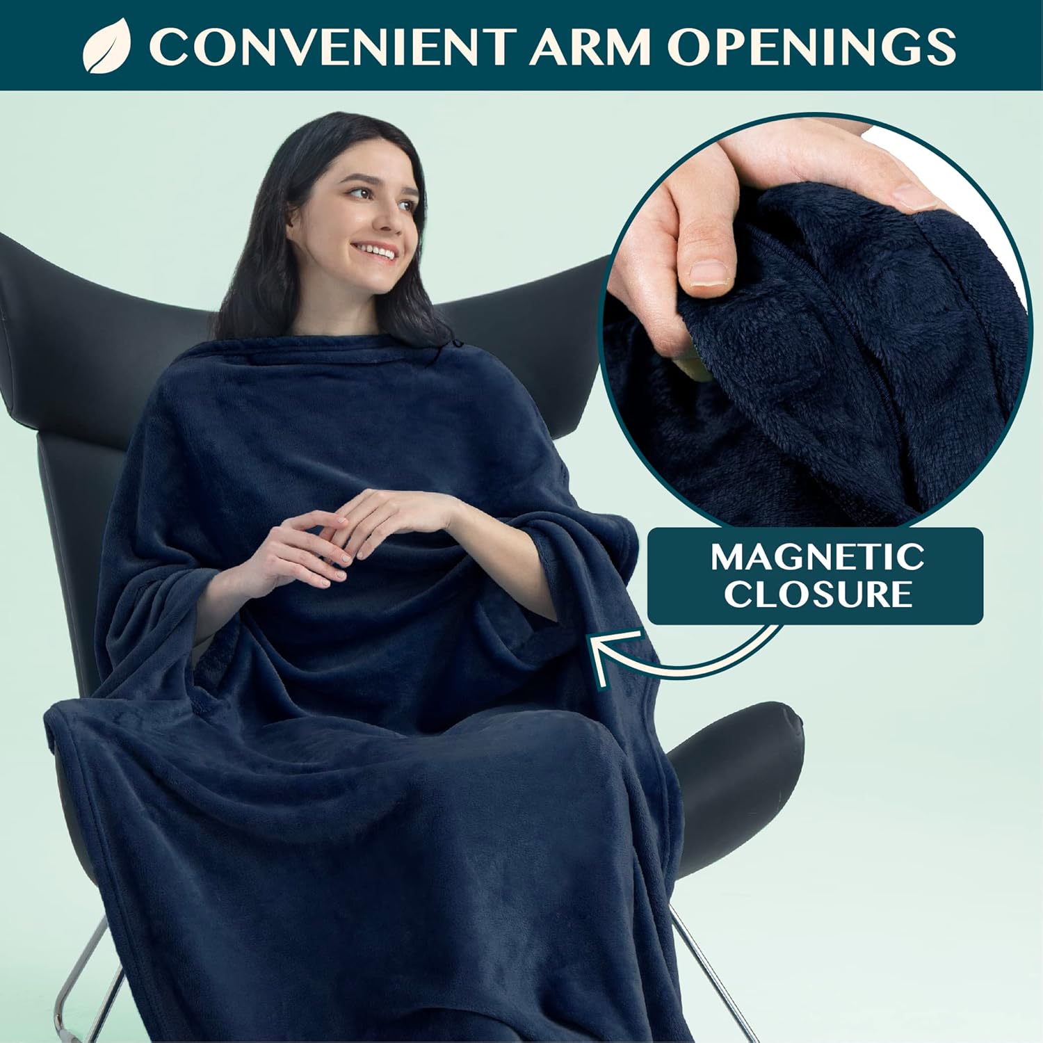 PAVILIA Travel Blanket with Arm Holes and Pillow