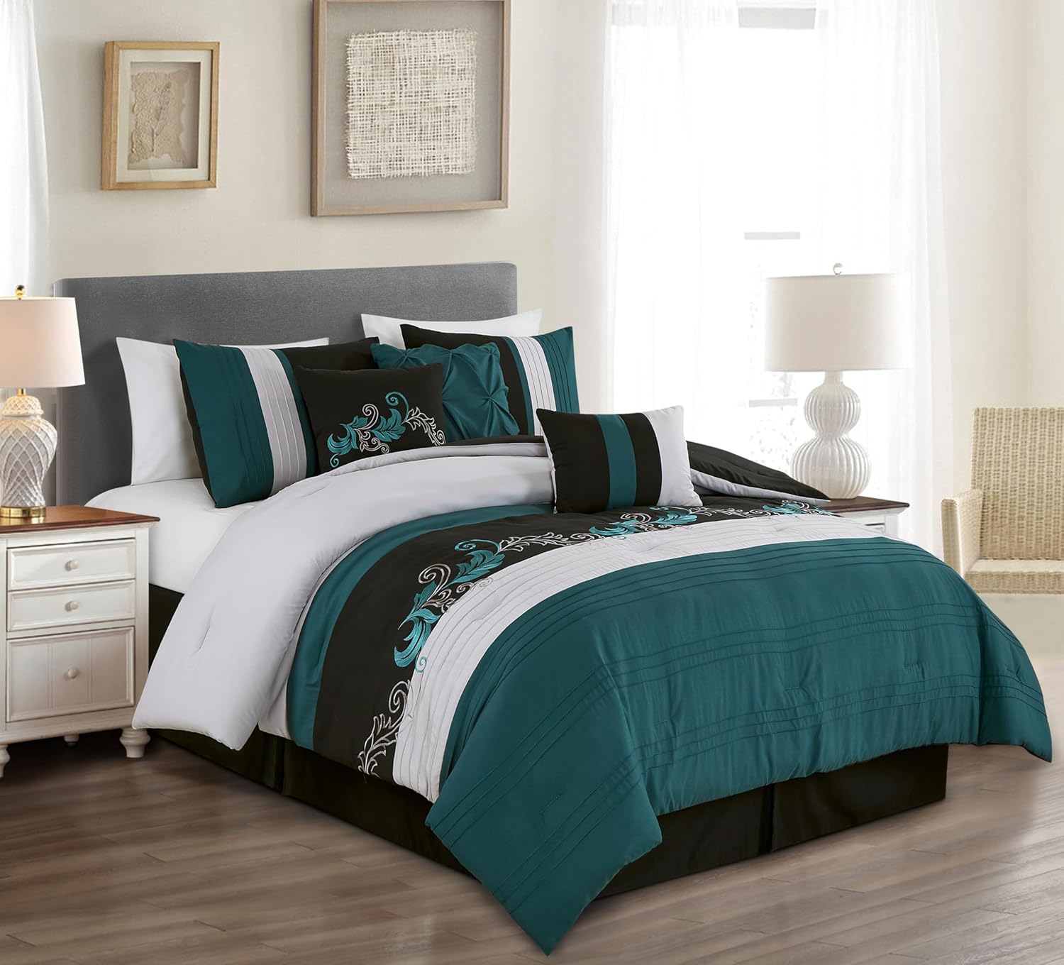 Chezmoi Collection Napa 7-Piece Comforter Set
