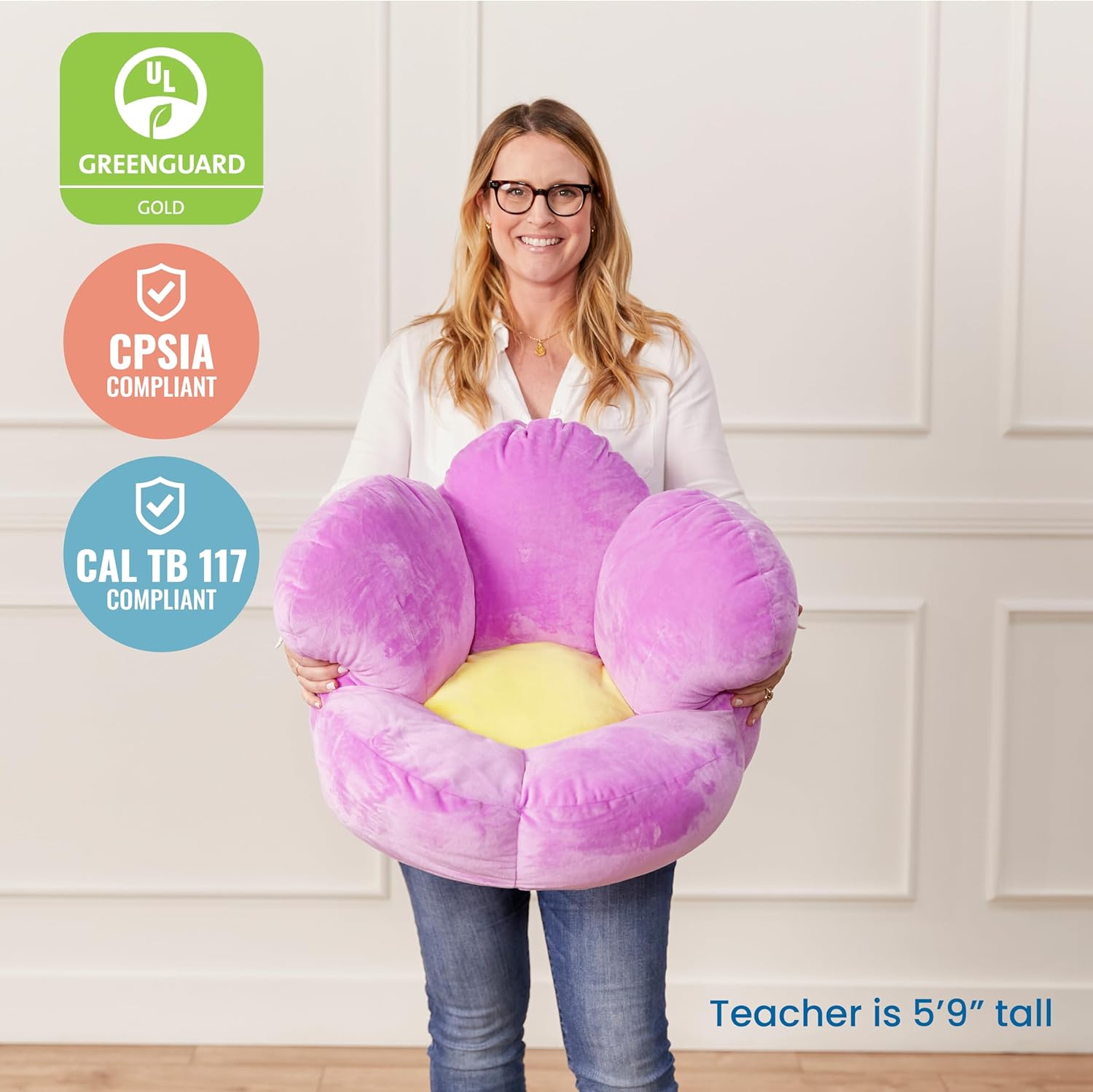 ECR4Kids SoftZone Flower Cozy Cushion Floor Pillow