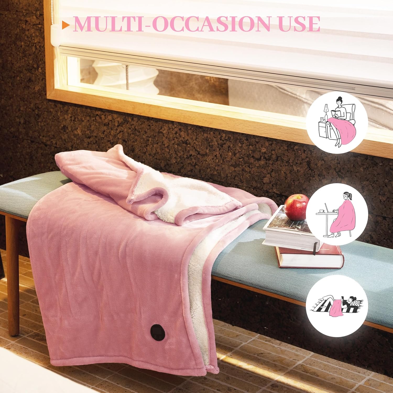 Gotcozy Heated Throw Blanket - 50x60 with One Touch Button