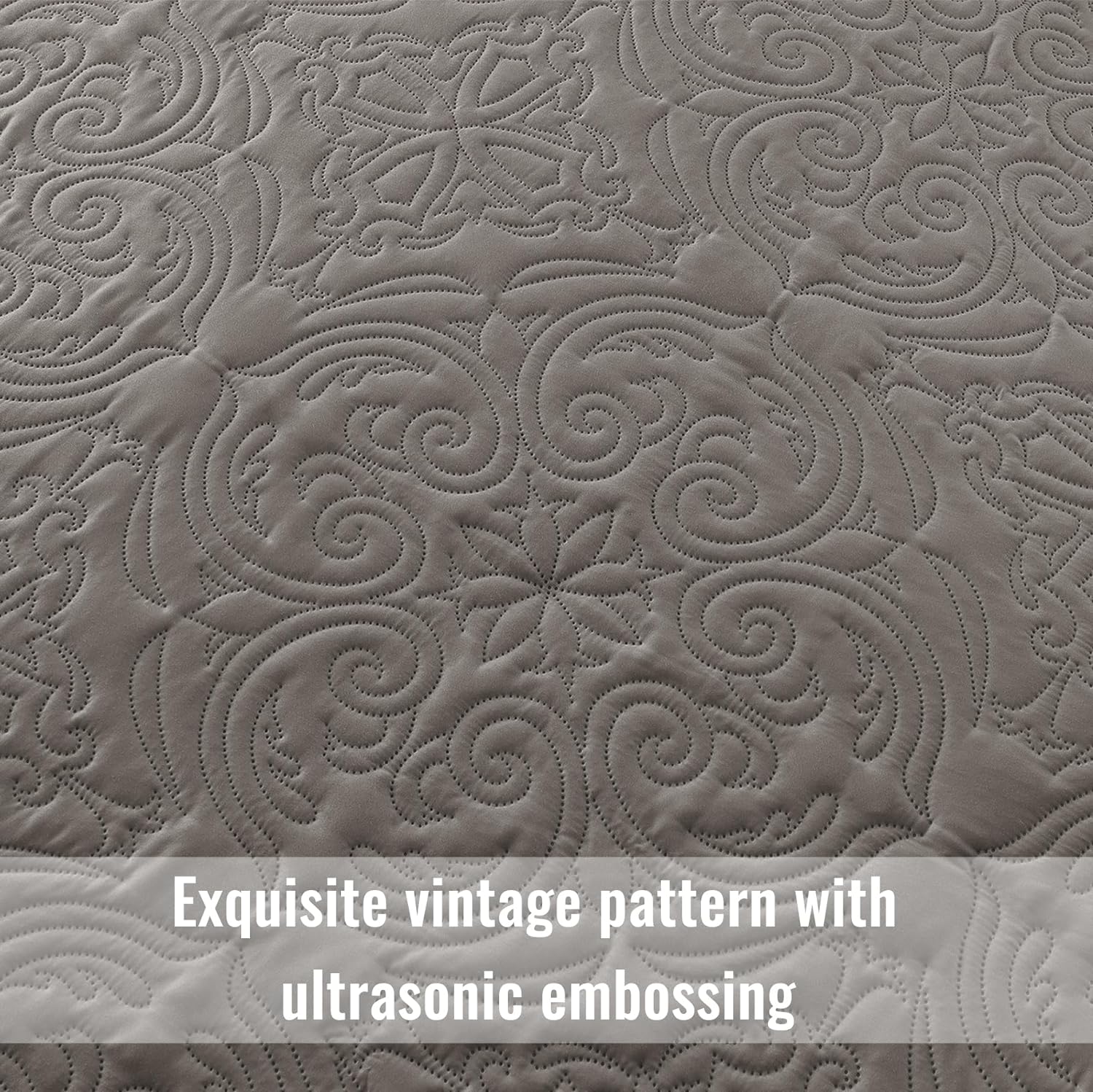 Exclusivo Mezcla Quilt Set Full Queen Size Grey