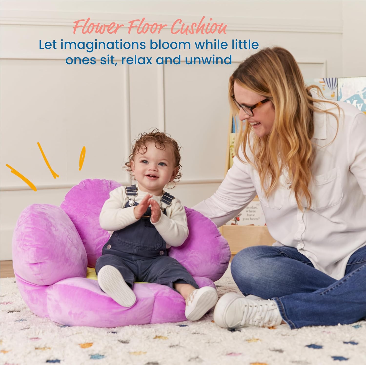 ECR4Kids SoftZone Flower Cozy Cushion Floor Pillow