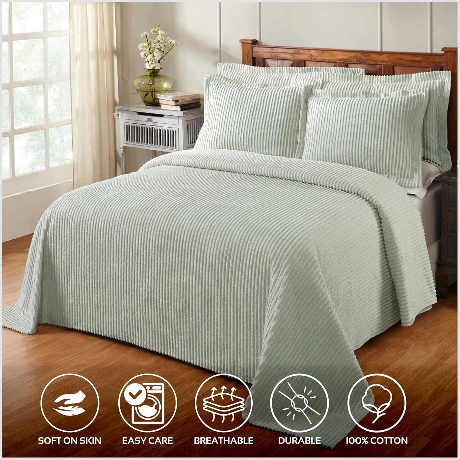 Better Trends Chenille Bedspread Queen Size 1