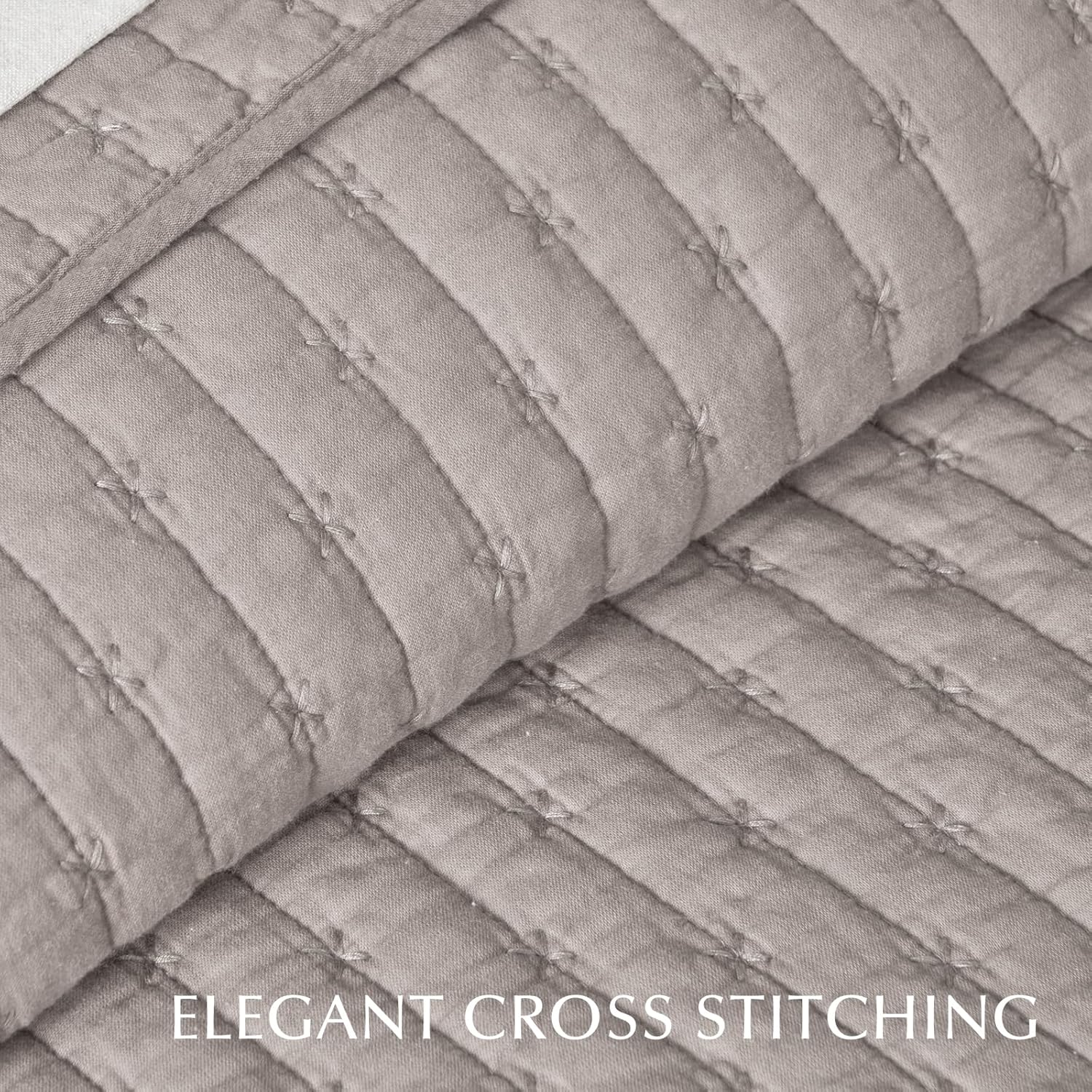 Ultra Soft Cross Stitch Cotton Quilt Set Queen Size 1