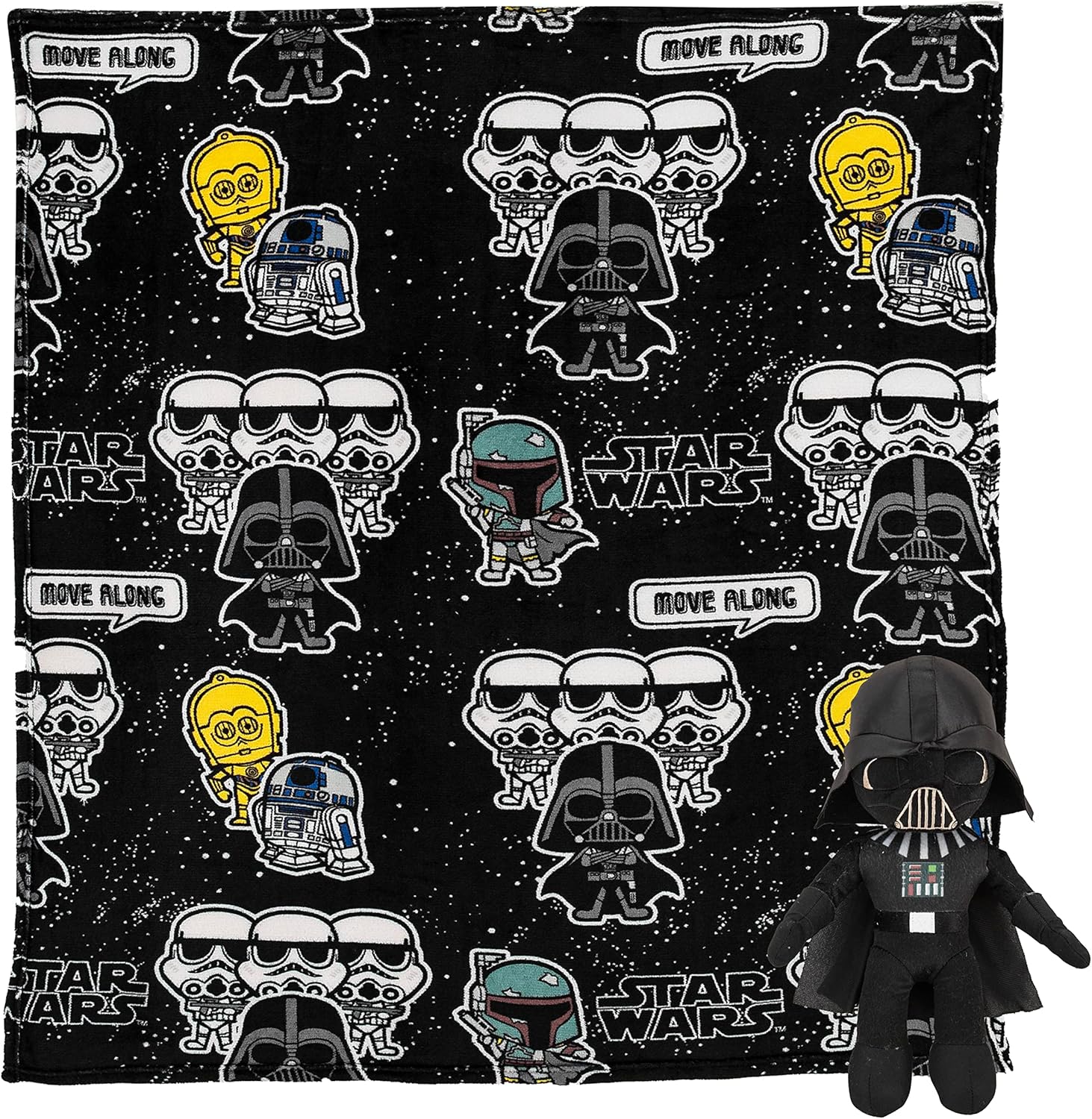 Northwest Space Vader Hugger Pillow Throw Blanket Set