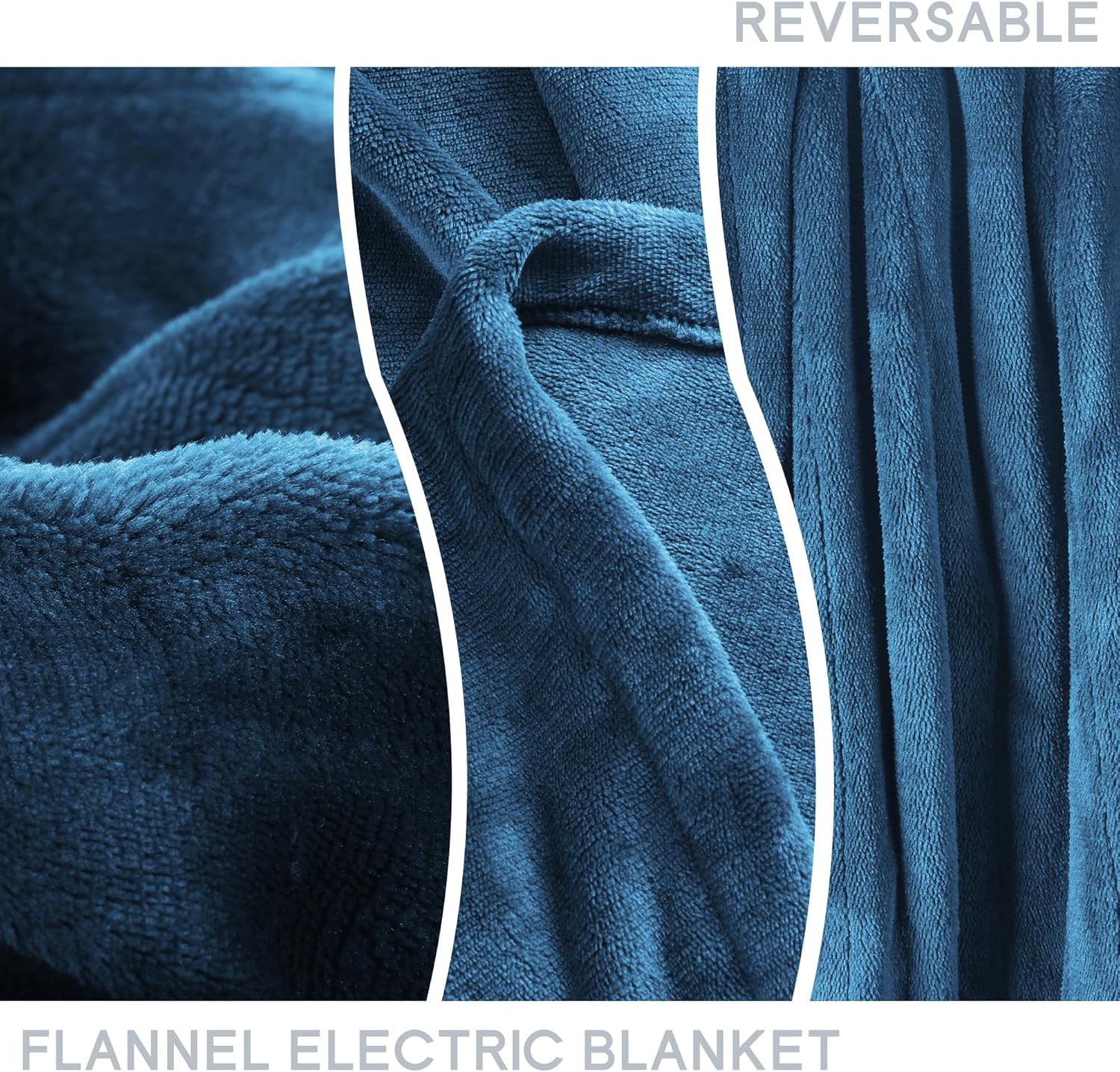 Minervada Electric Heated Blanket Twin 62x84 Flannel Warm Blue