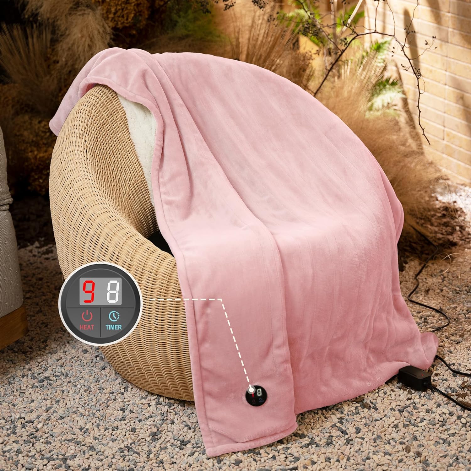 Gotcozy Heated Throw Blanket - 50x60 with One Touch Button