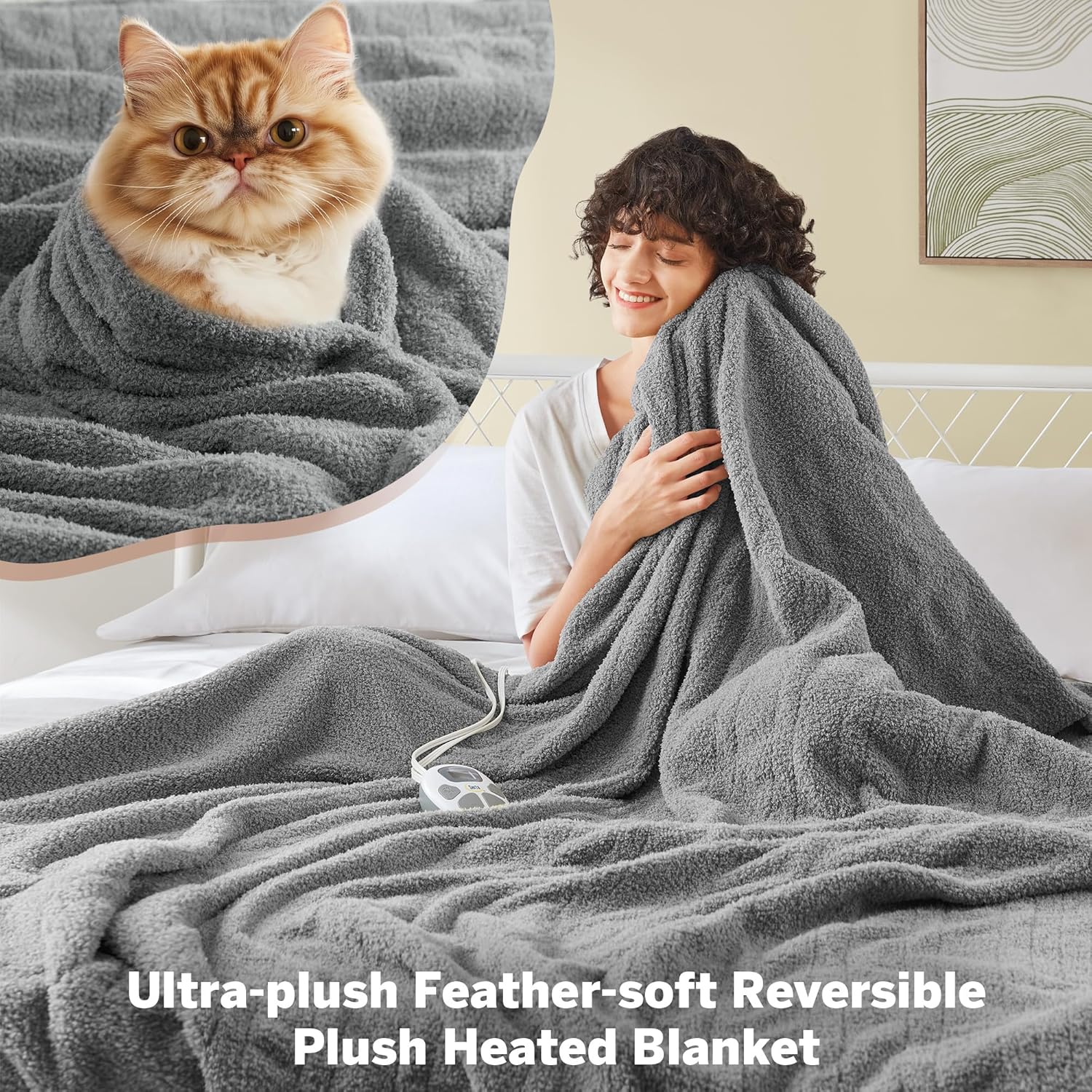 Serta Heated Blanket King 100 x 90 Grey