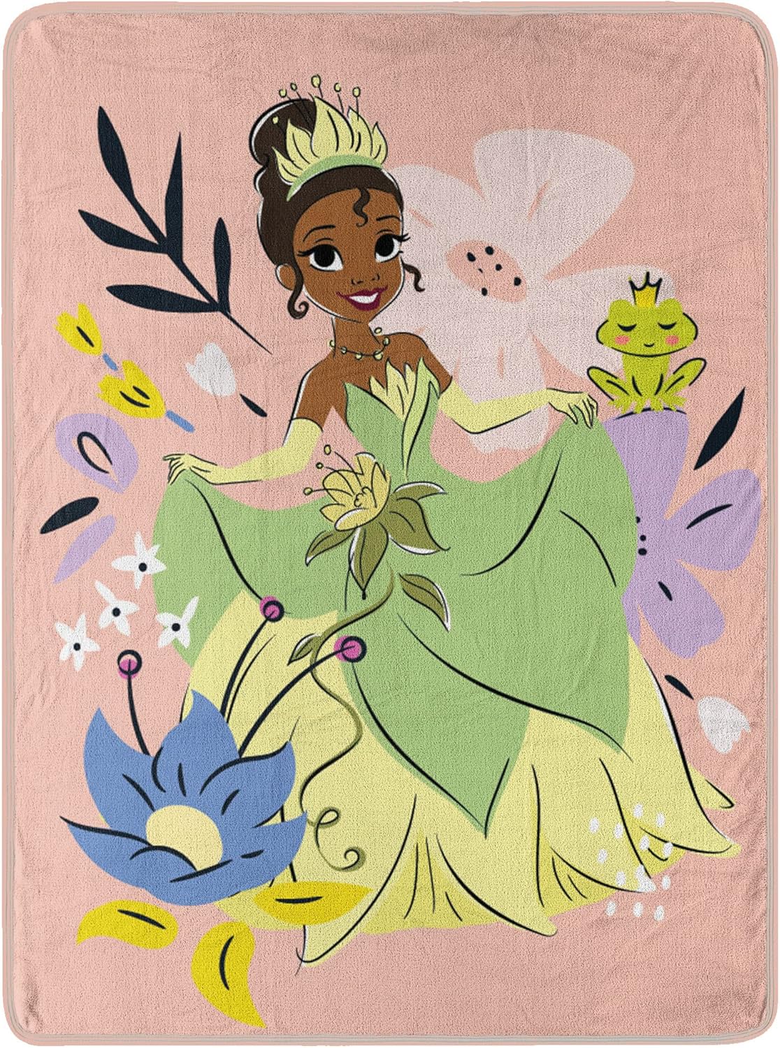 Northwest Princess and The Frog Micro Raschel Throw Blanket - Blossoming Tiana