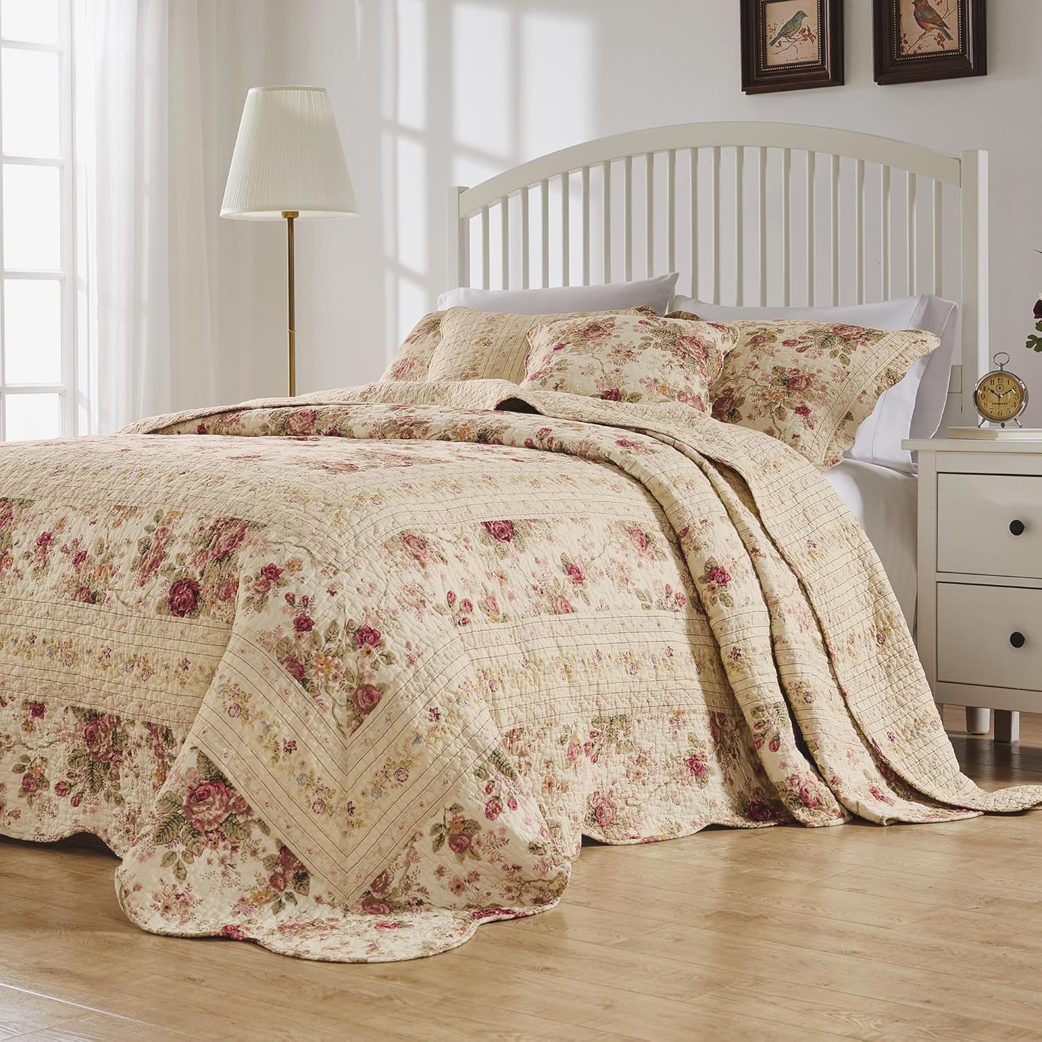 Greenland Home Antique Rose 100 Cotton Bedspread Set Queen 1