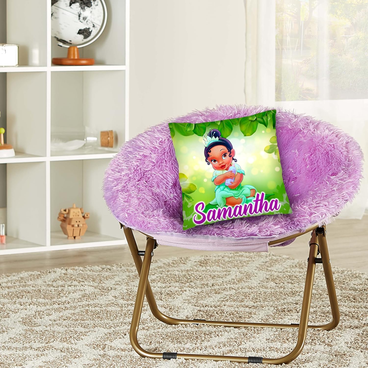 Baby Tiana Pillow with Name - 16in Insert Included
