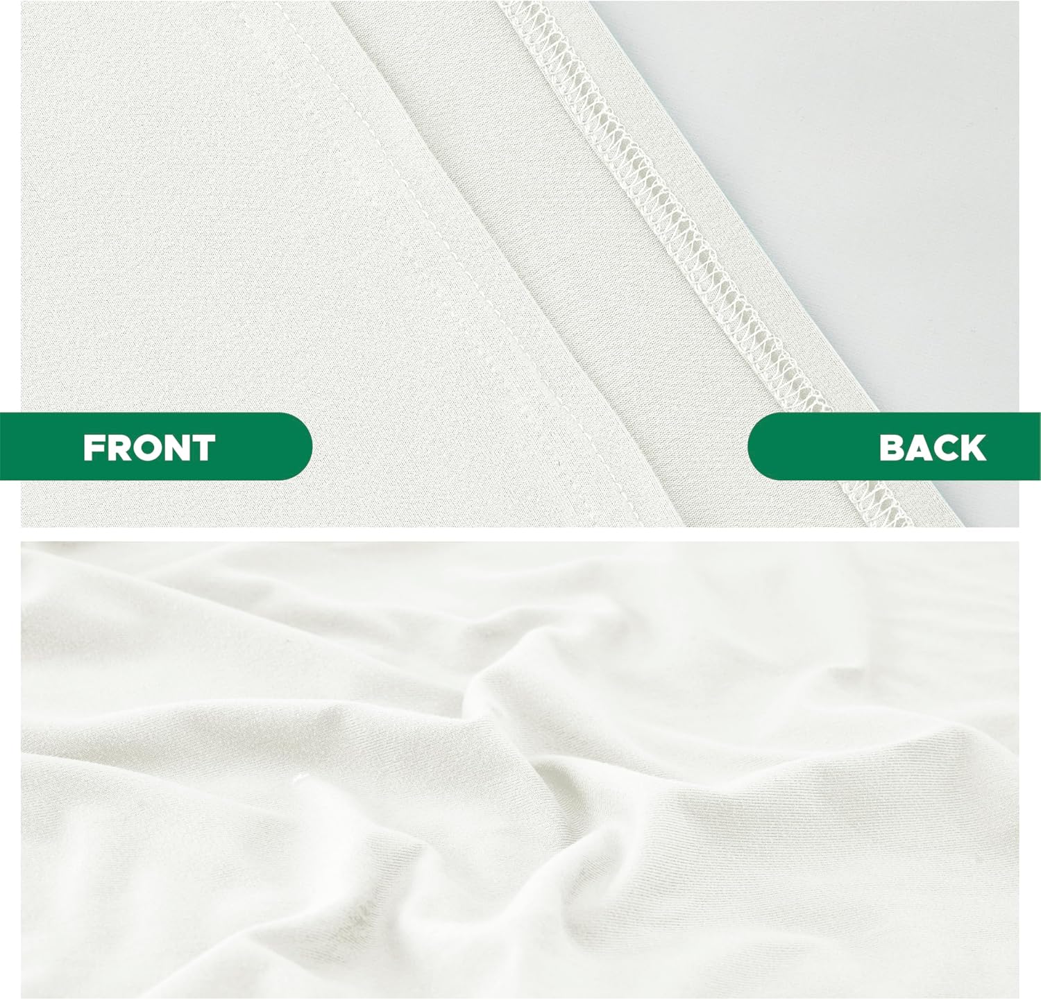 Biscaynebay Queen Bed Skirt Ivory Stretchy Box Spring Cover